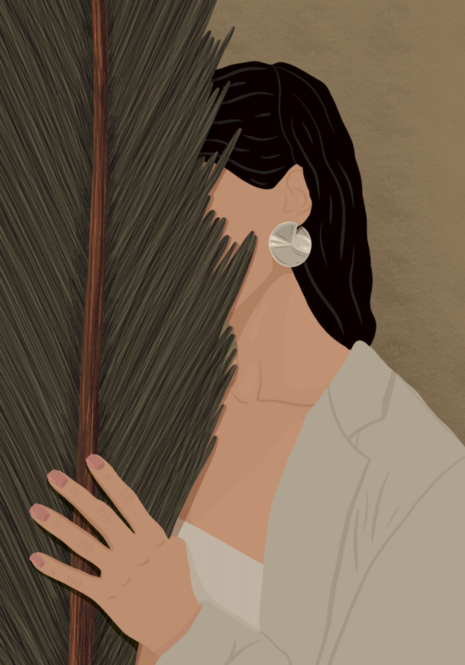 Serene Palm Woman