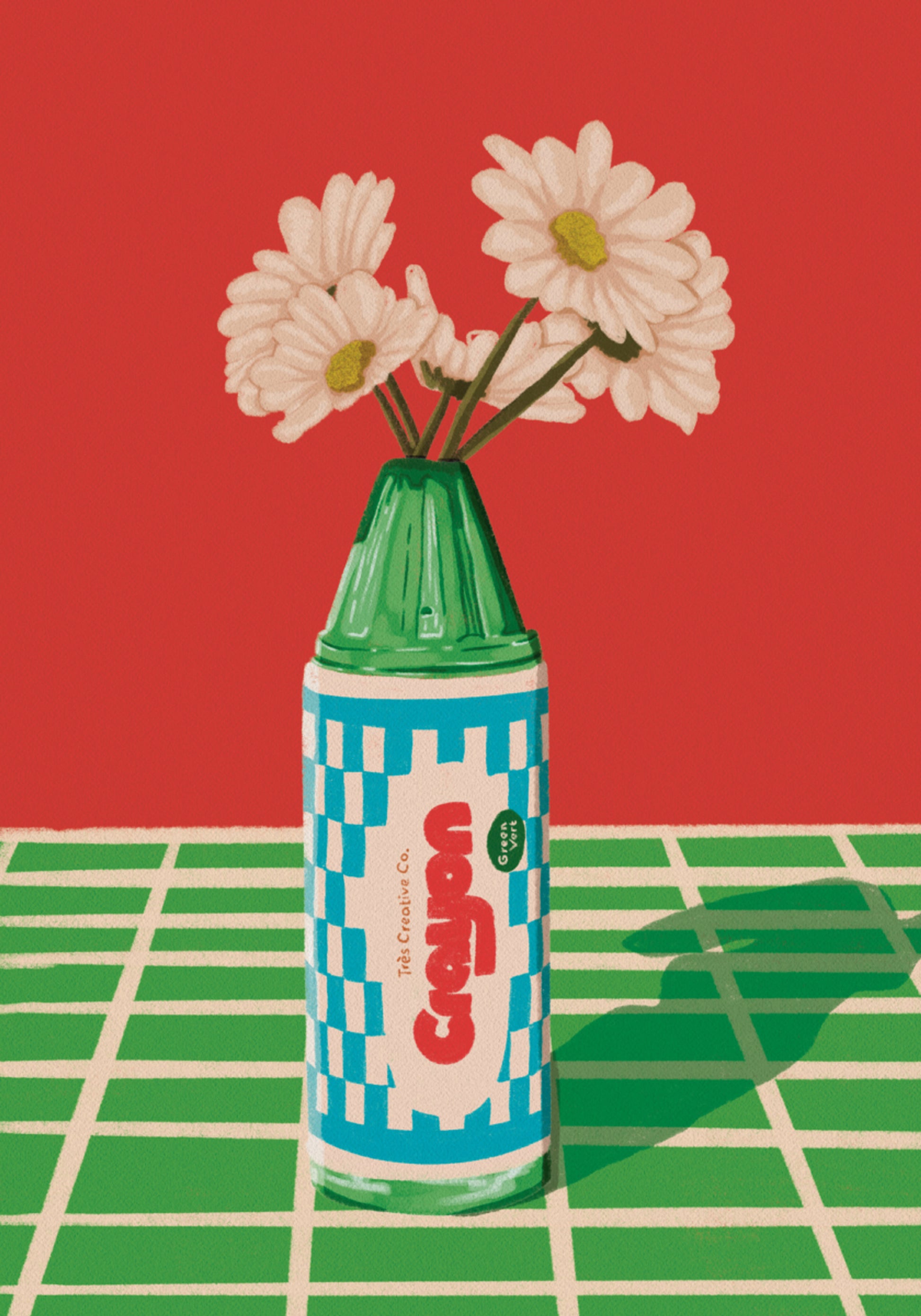 Playful Crayon Daisies