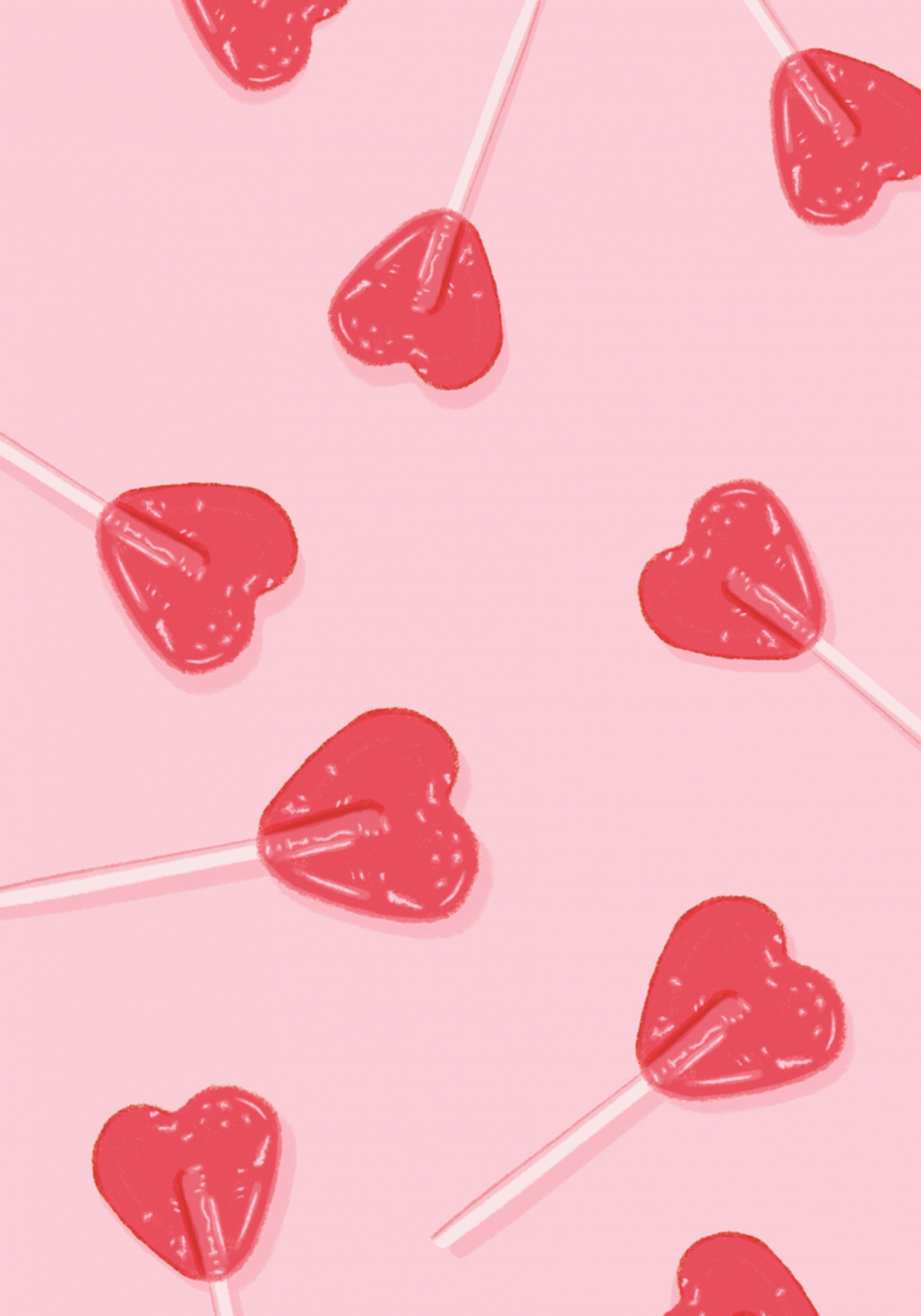 Pink Heart Lollipops