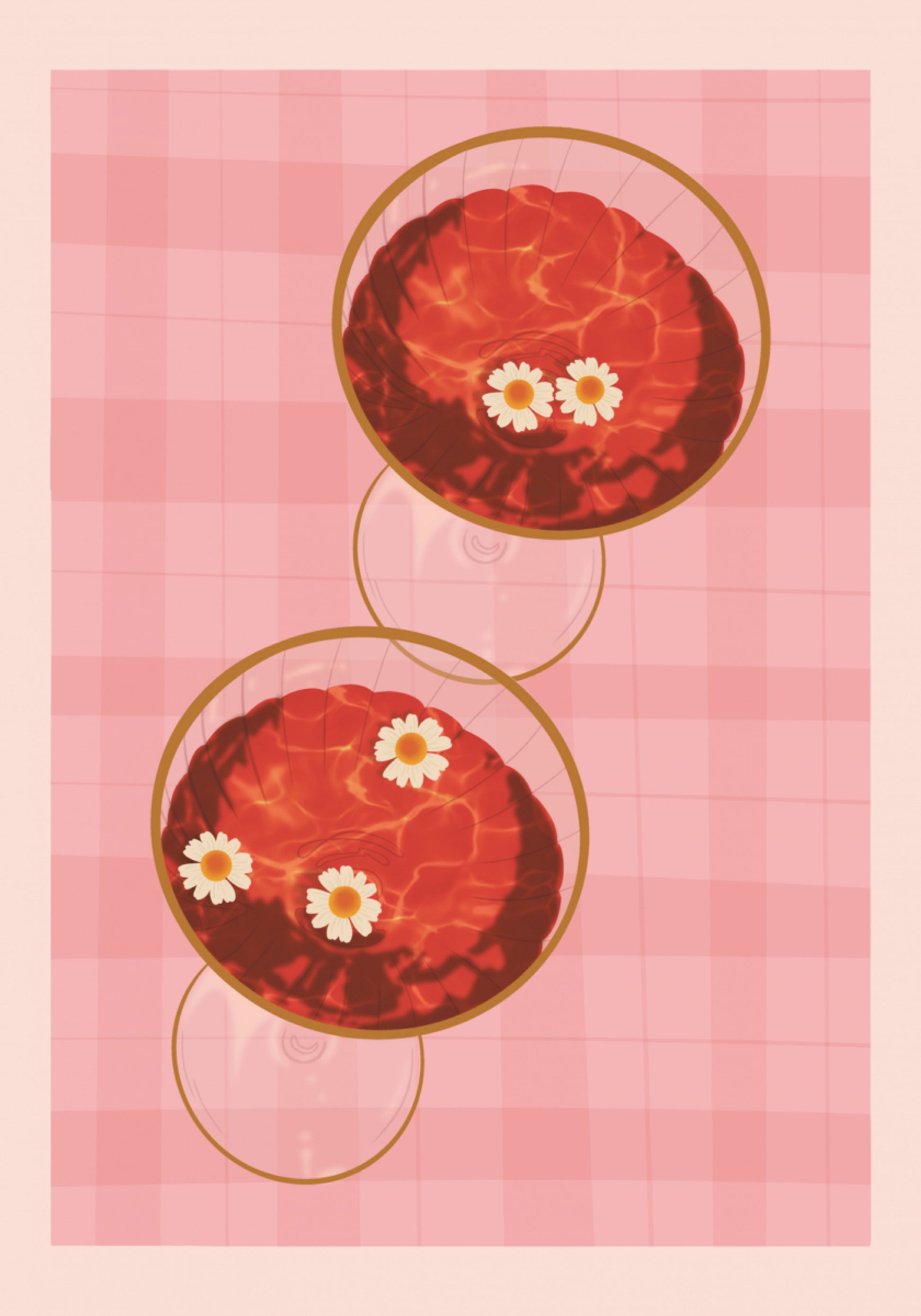 Pink Drinks With Daisies