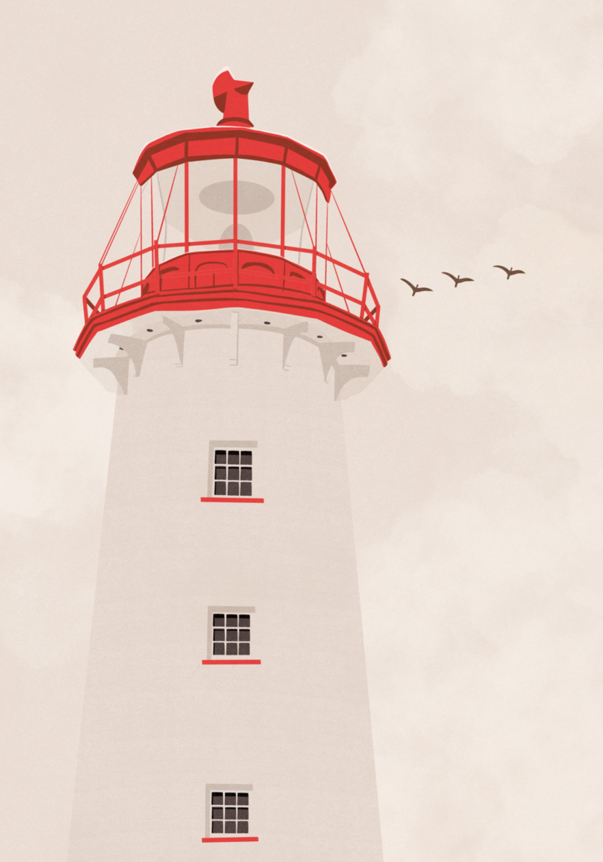 Coastal Red Lighthouse