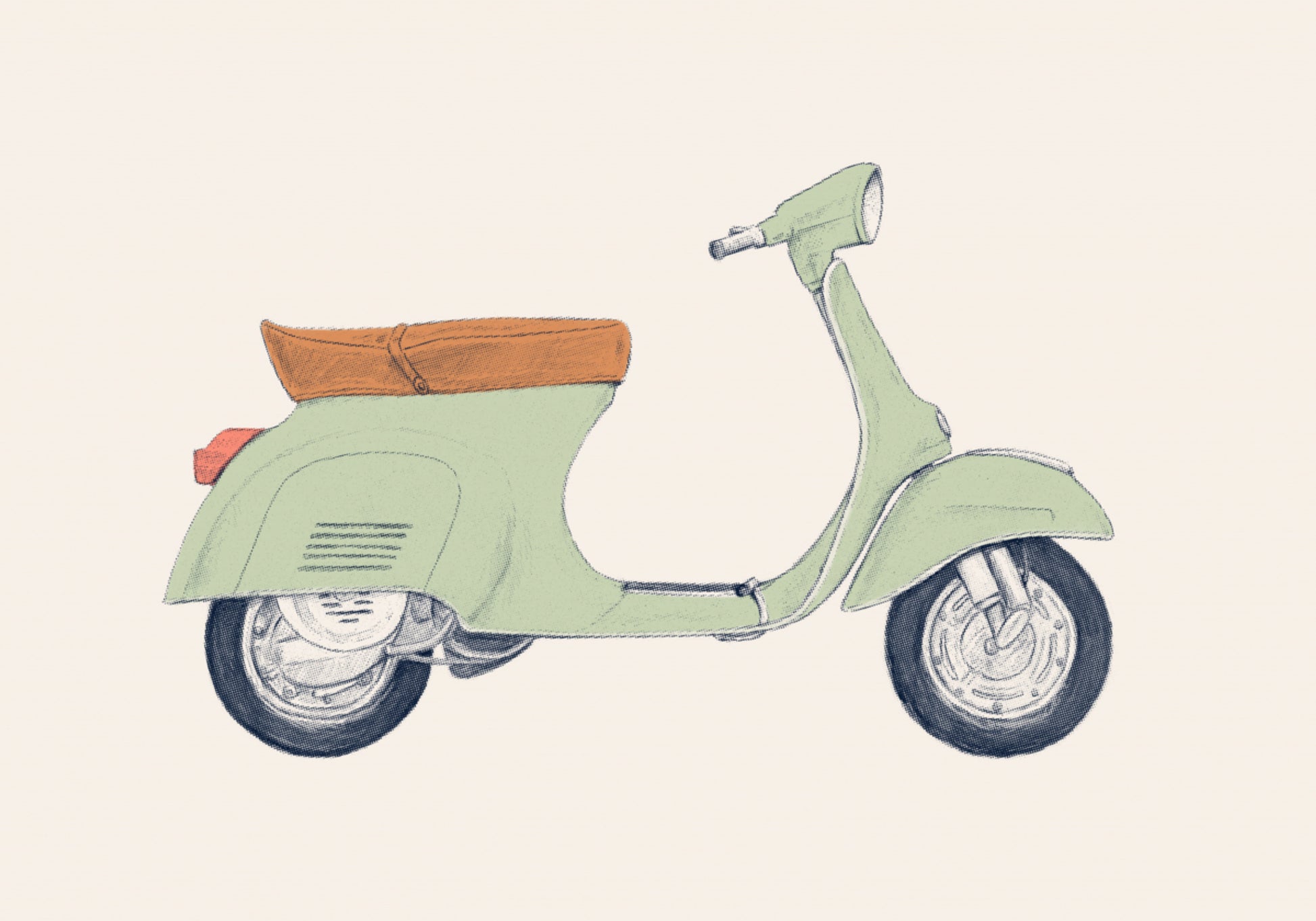 Vintage Green Scooter