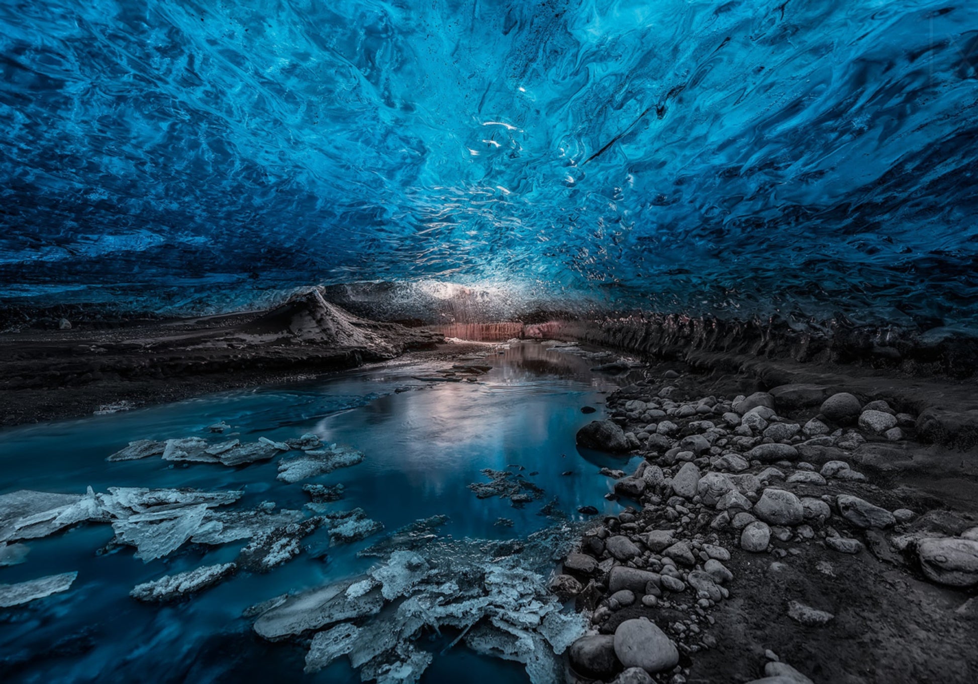 Blue Ice Cave Stream