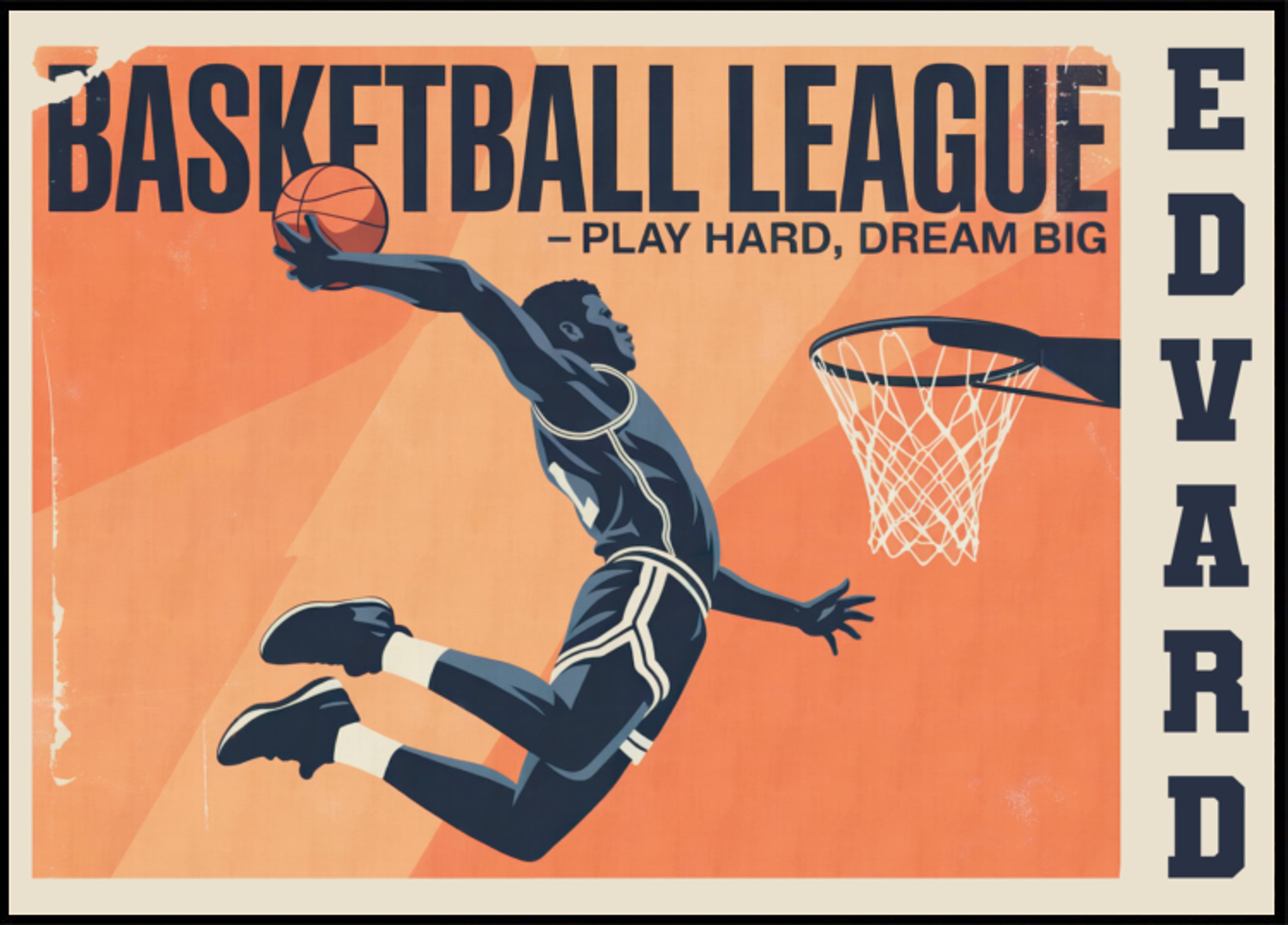 Vintage basketball game poster