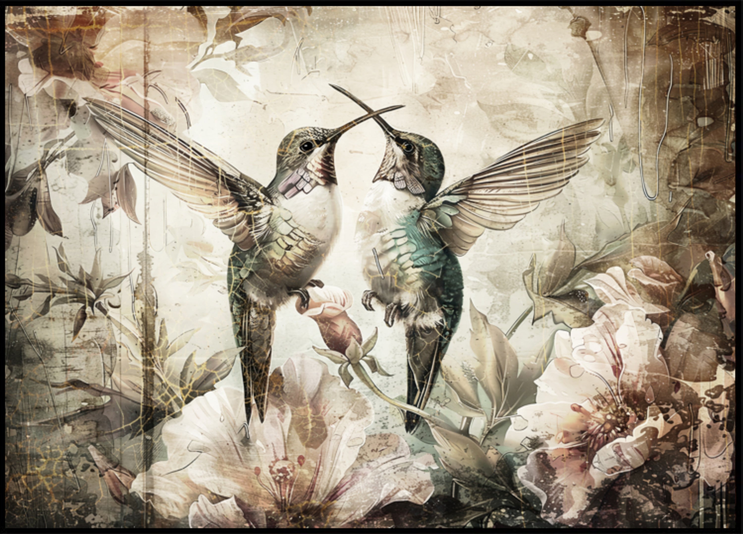 Romantic Hummingbird Embrace