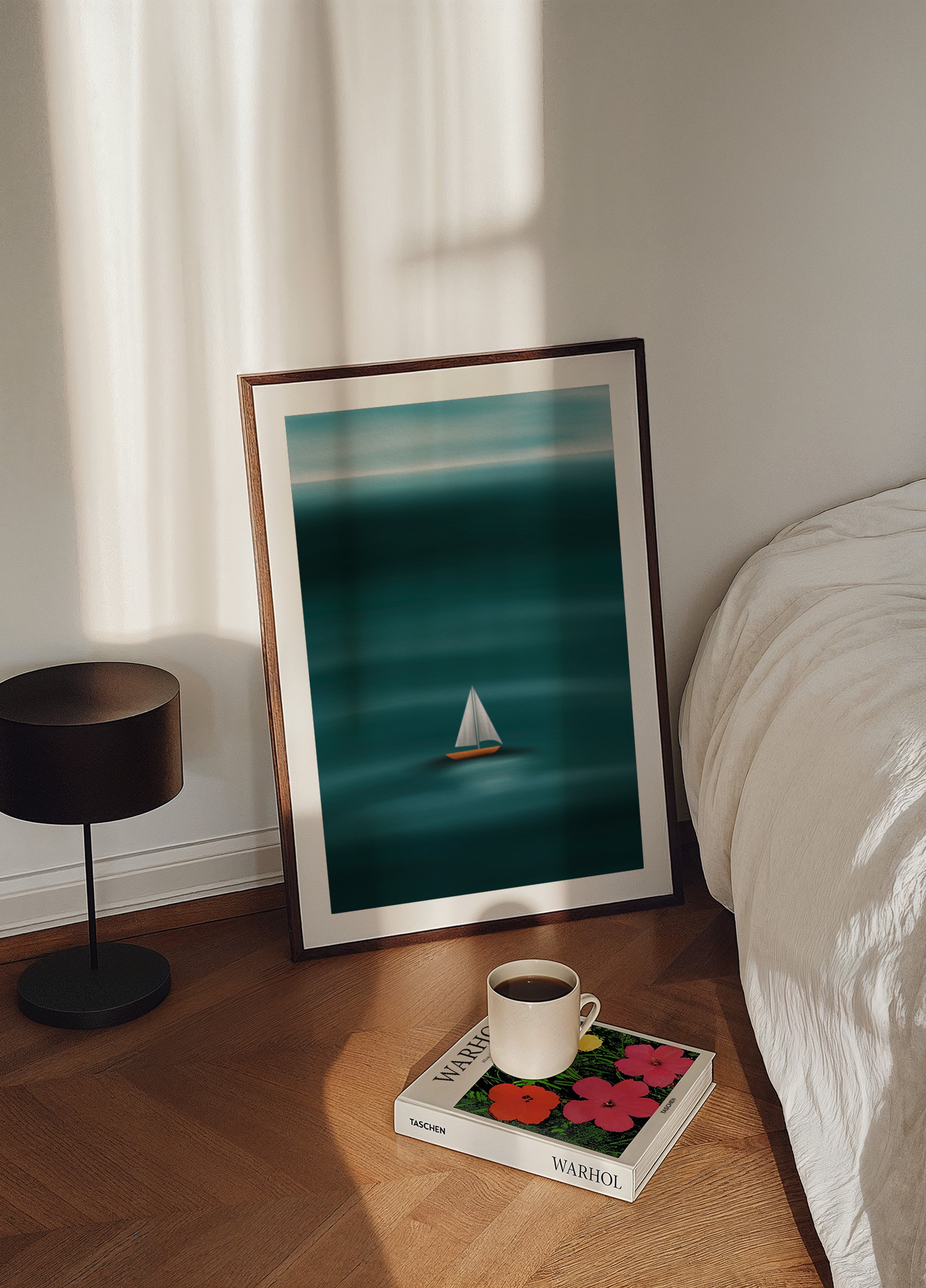 Solitary Sailboat Sea