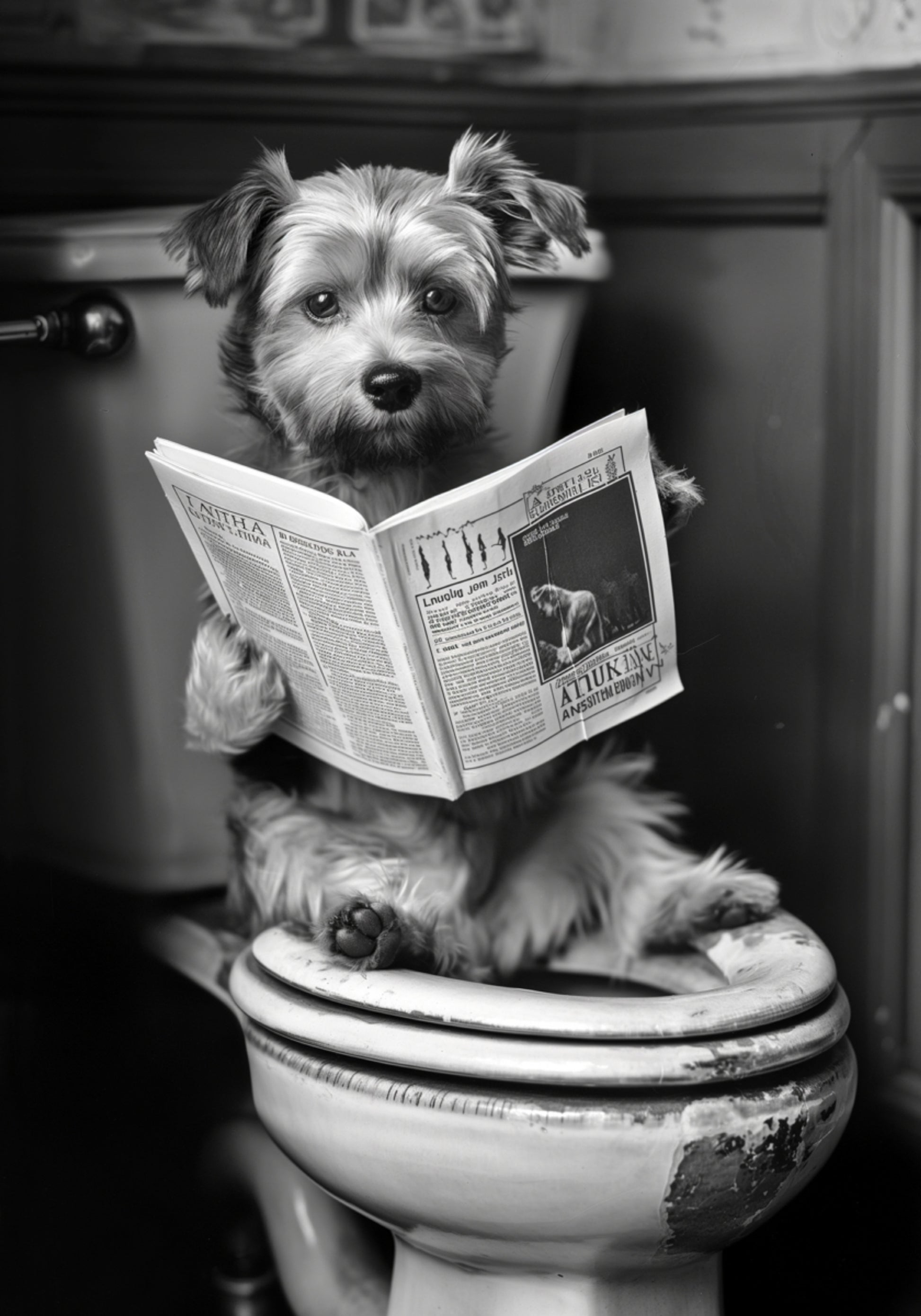 Funny Dog On Toilet