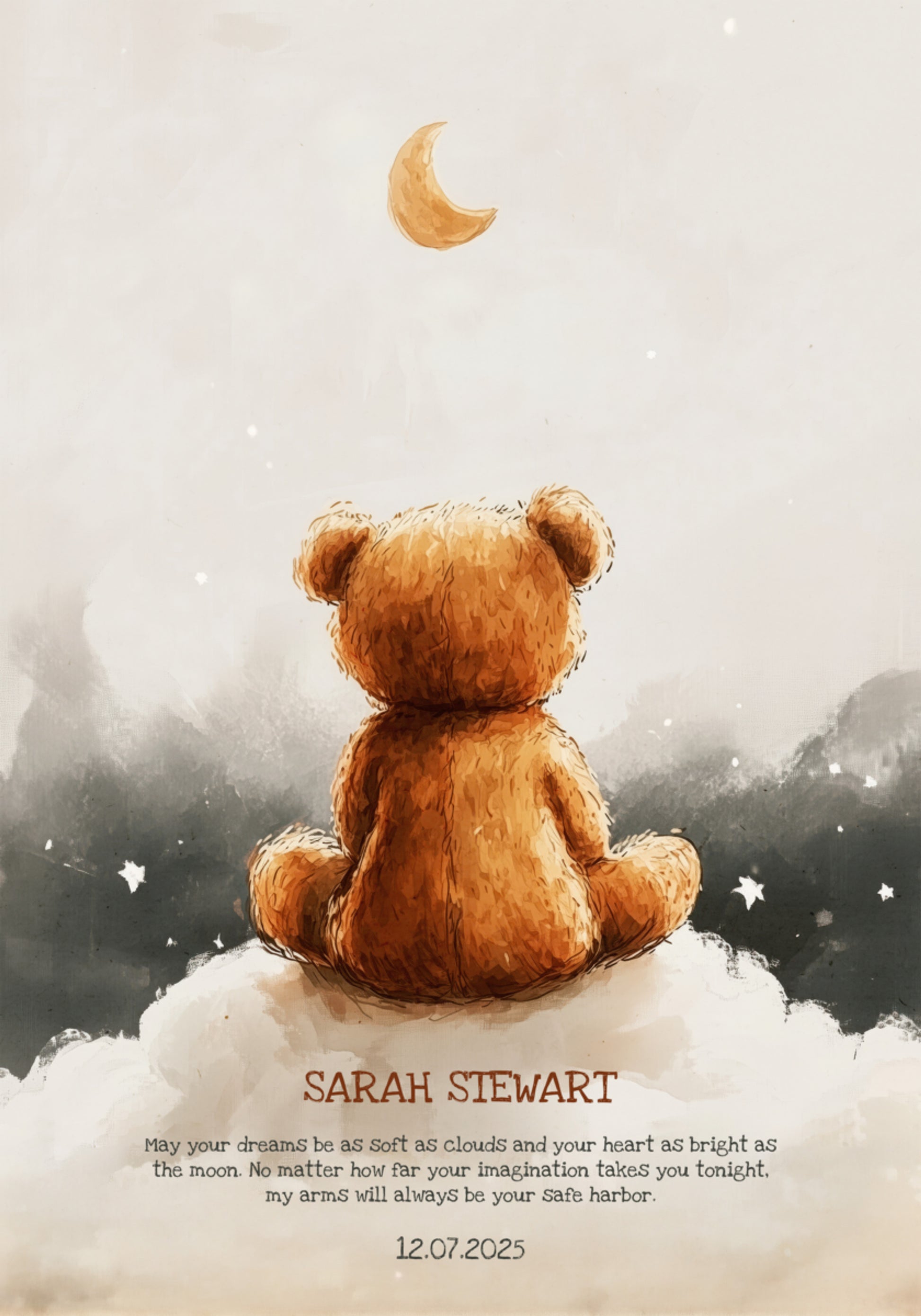 Impersonal Teddy Bear Under the Crescent Moon