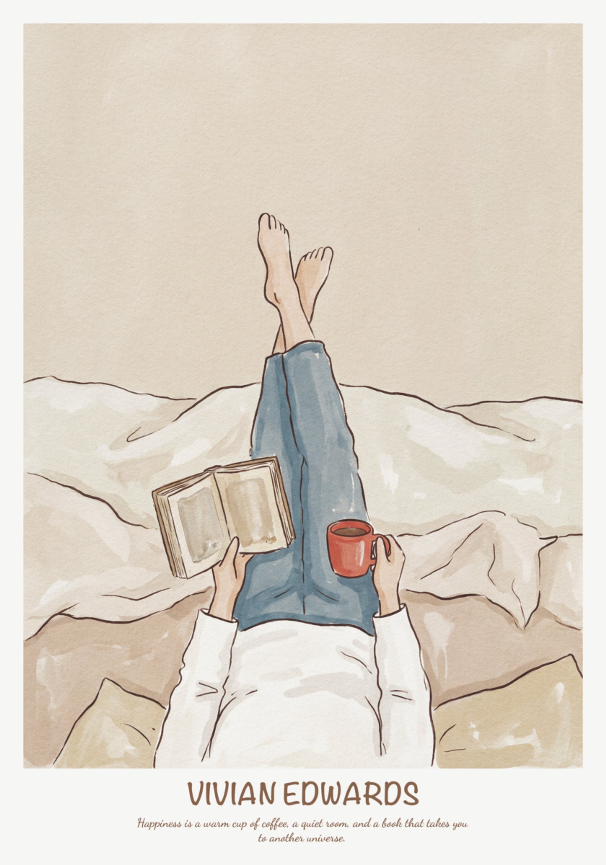 Coffee and readingIllustration