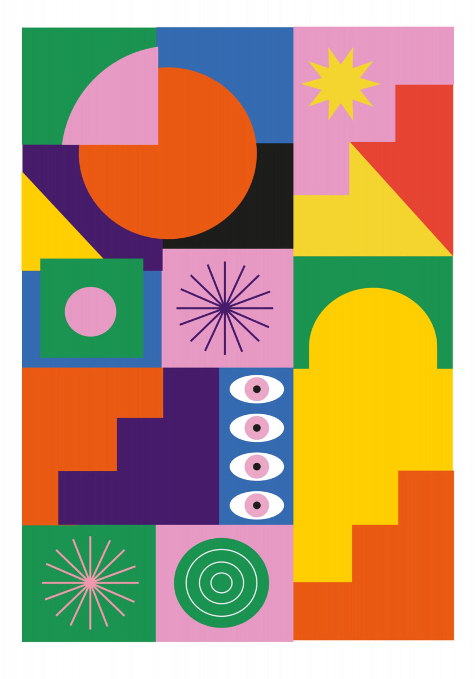 Vibrant Geometric Eyes