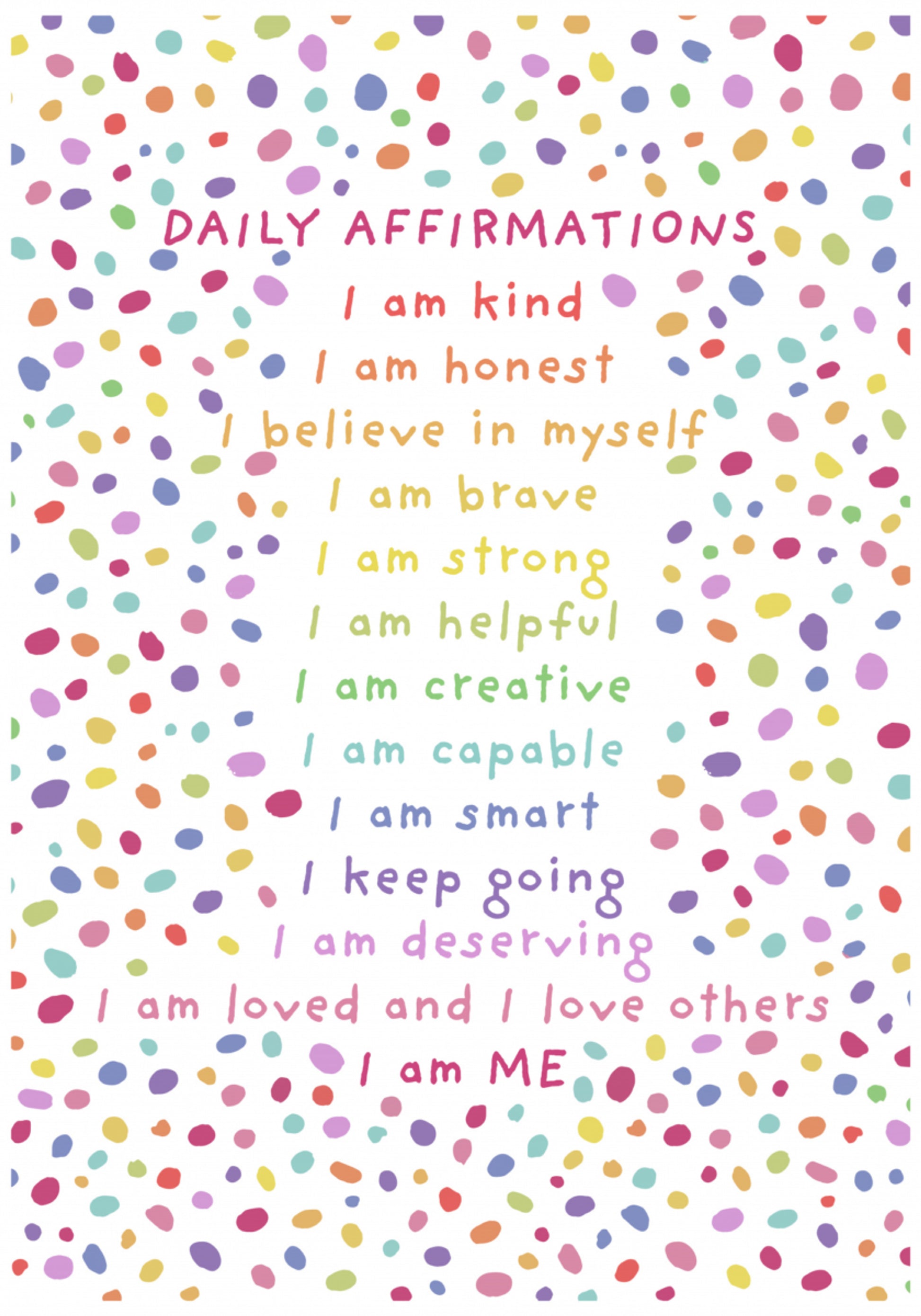 Daily Affirmations Colorful Dots