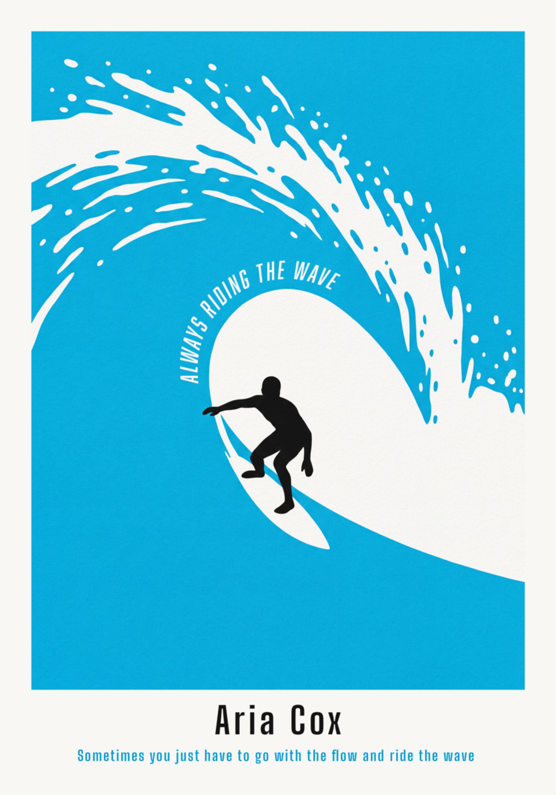 Non-personal surfer poster of a wave