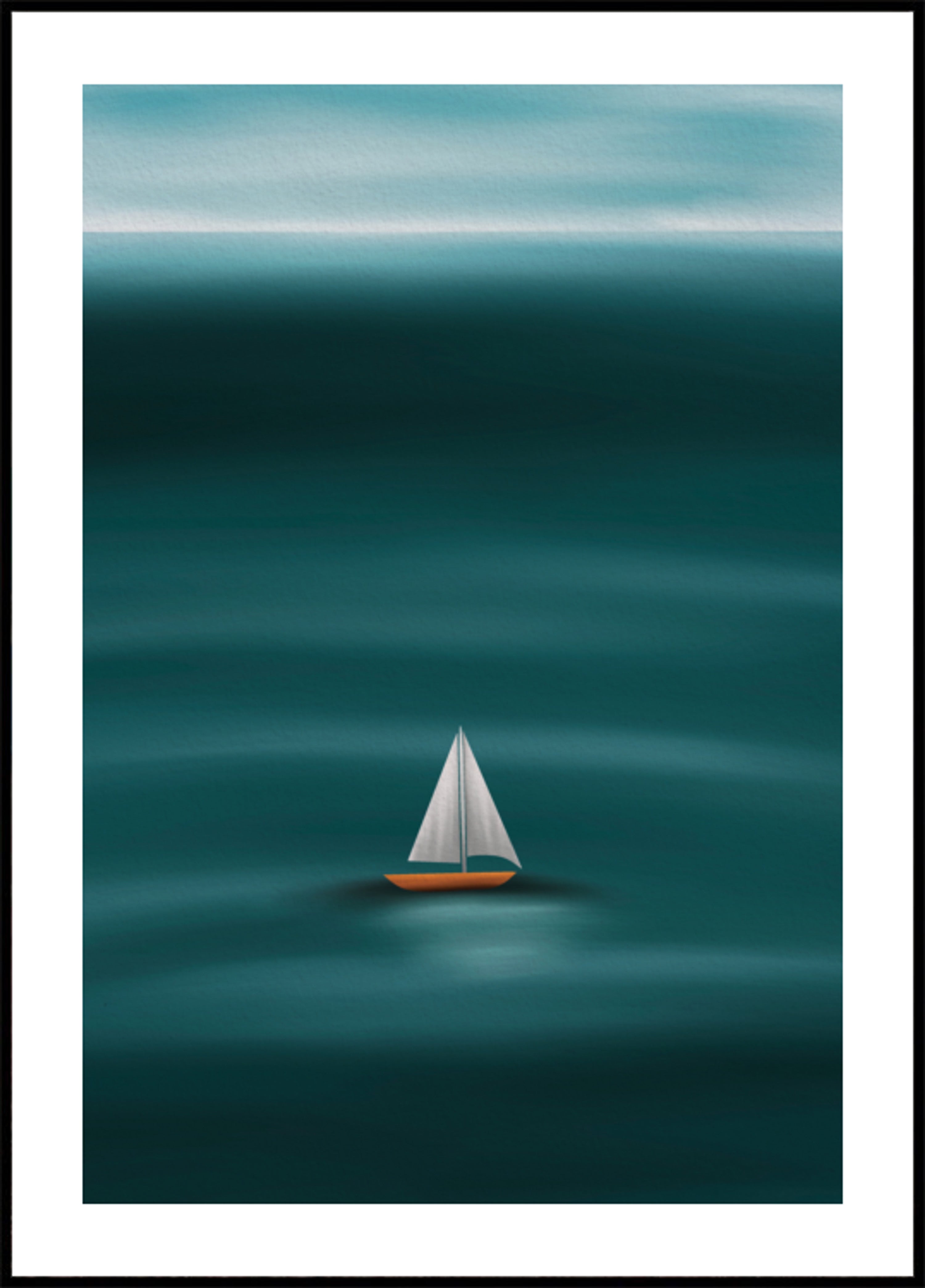 Solitary Sailboat Sea