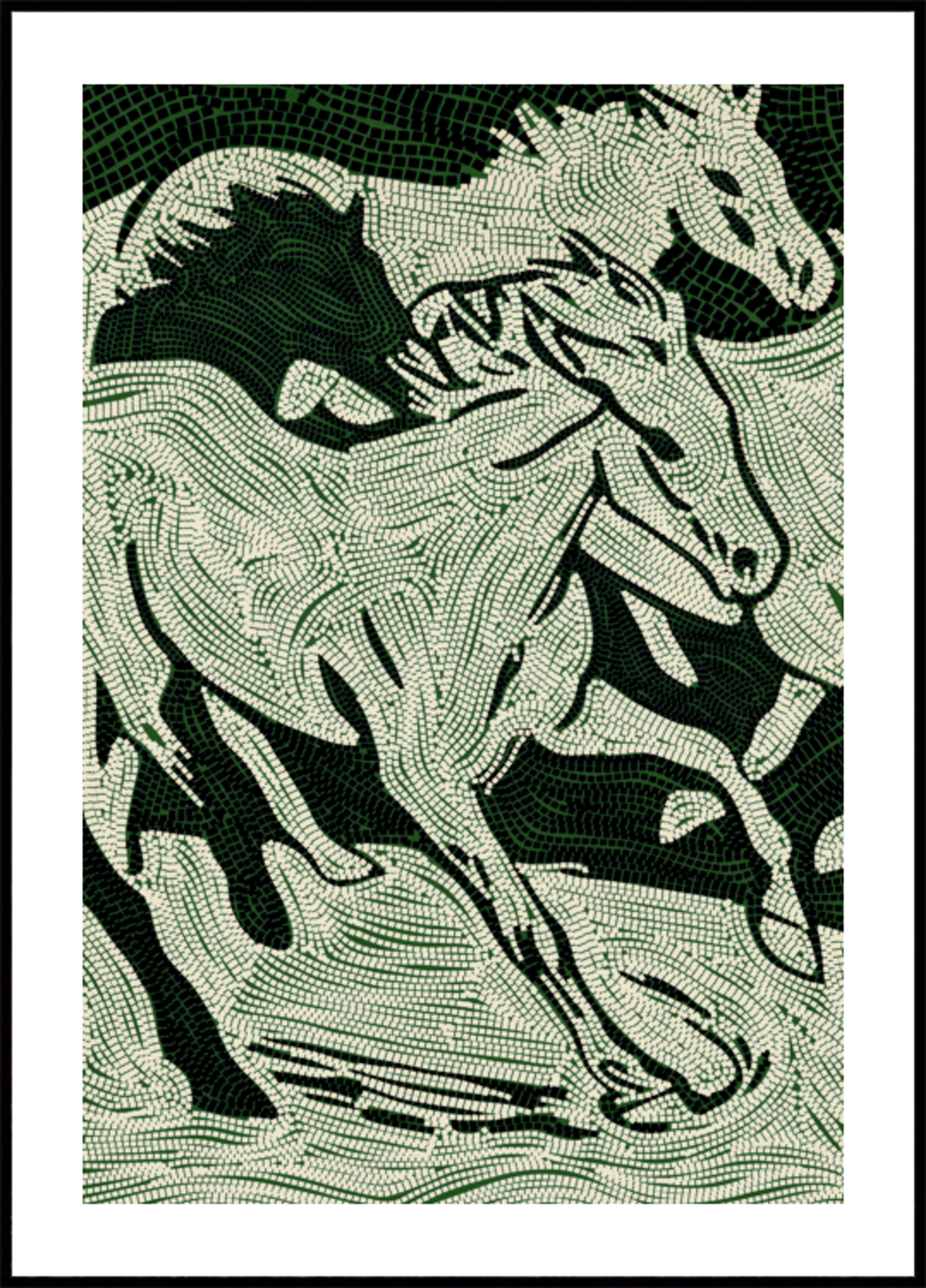 Flowing Green Horses