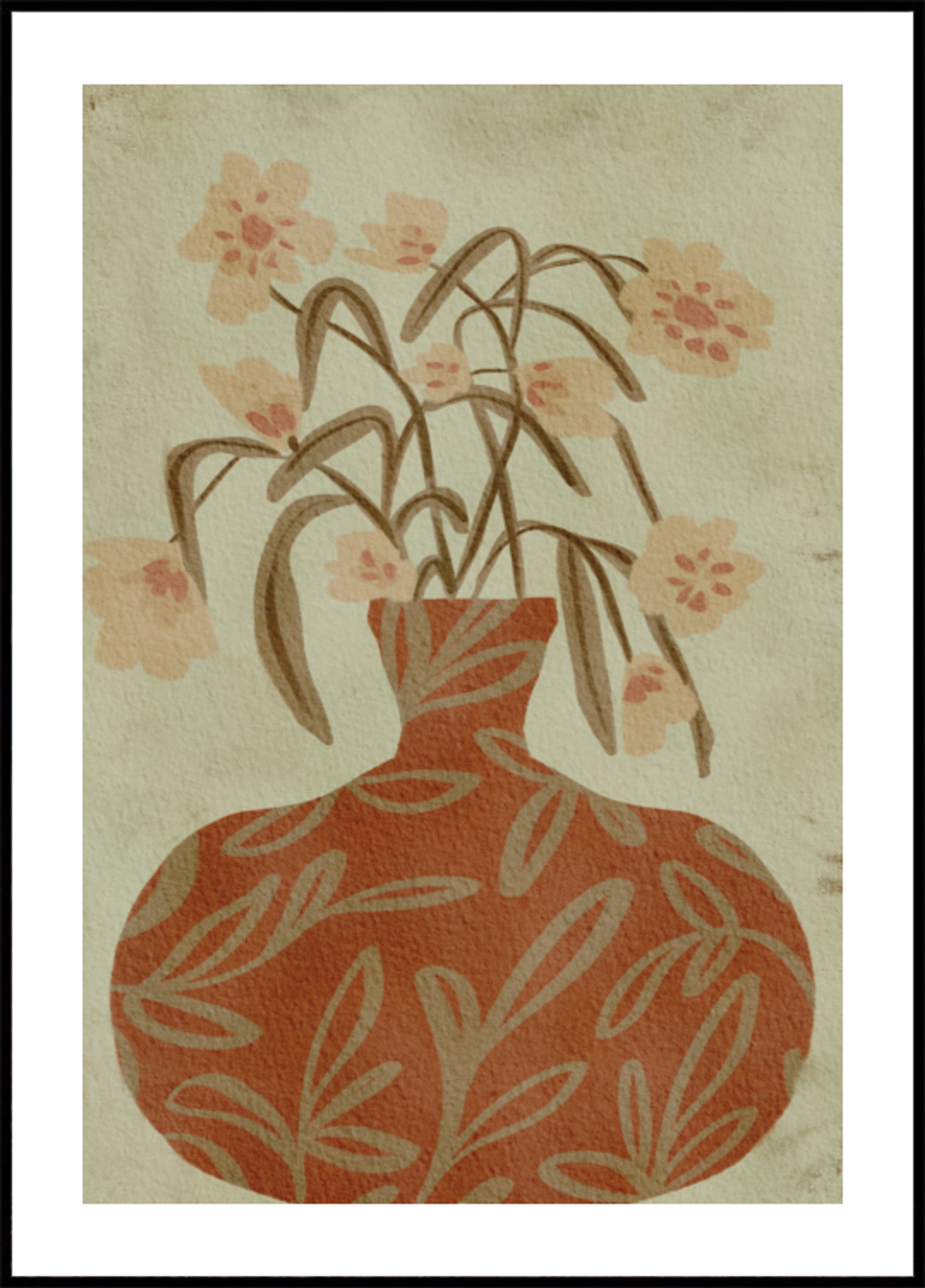 Terracotta Vase Blossoms