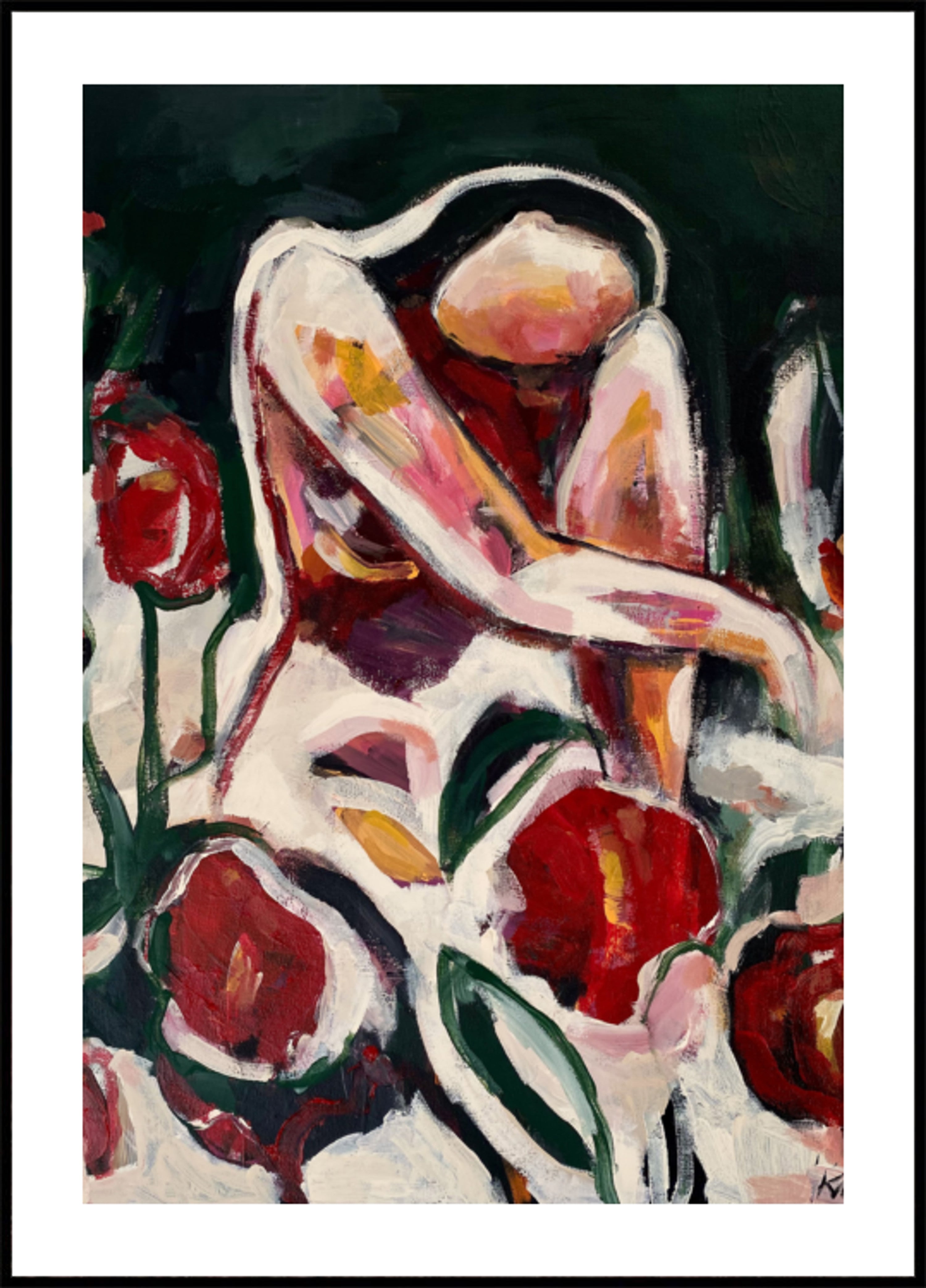 Woman Among Red Flowers