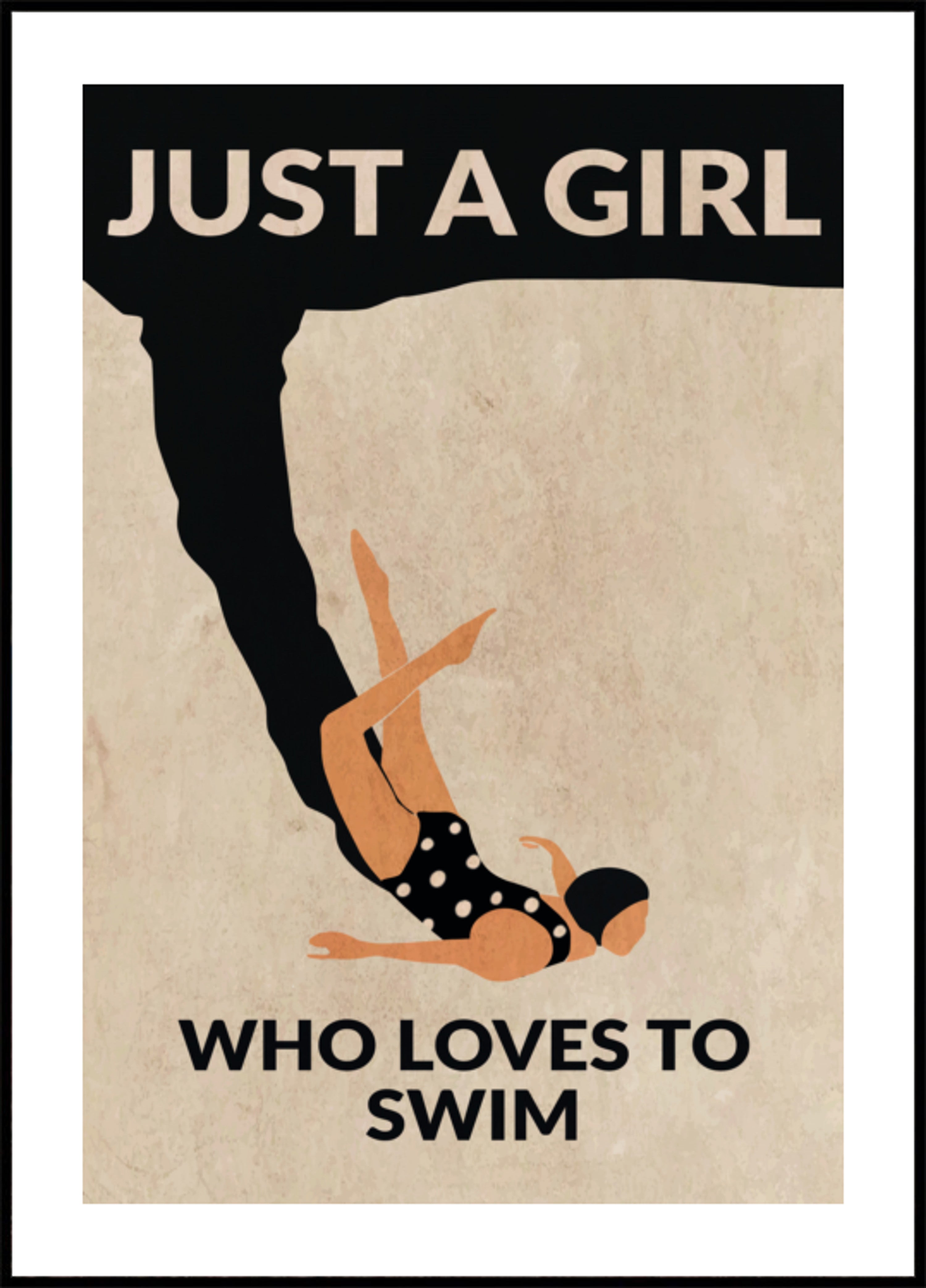 Vintage Girl Swimming