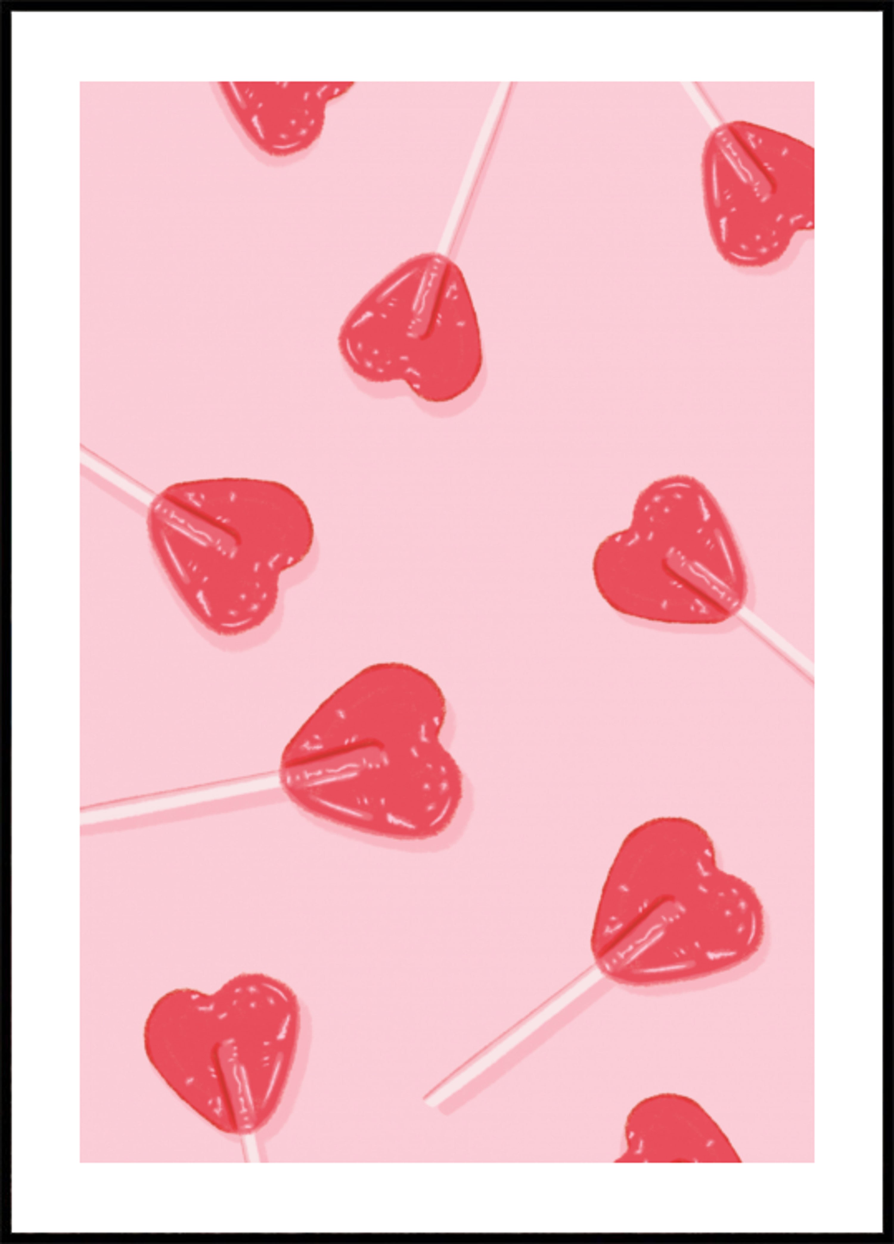 Pink Heart Lollipops