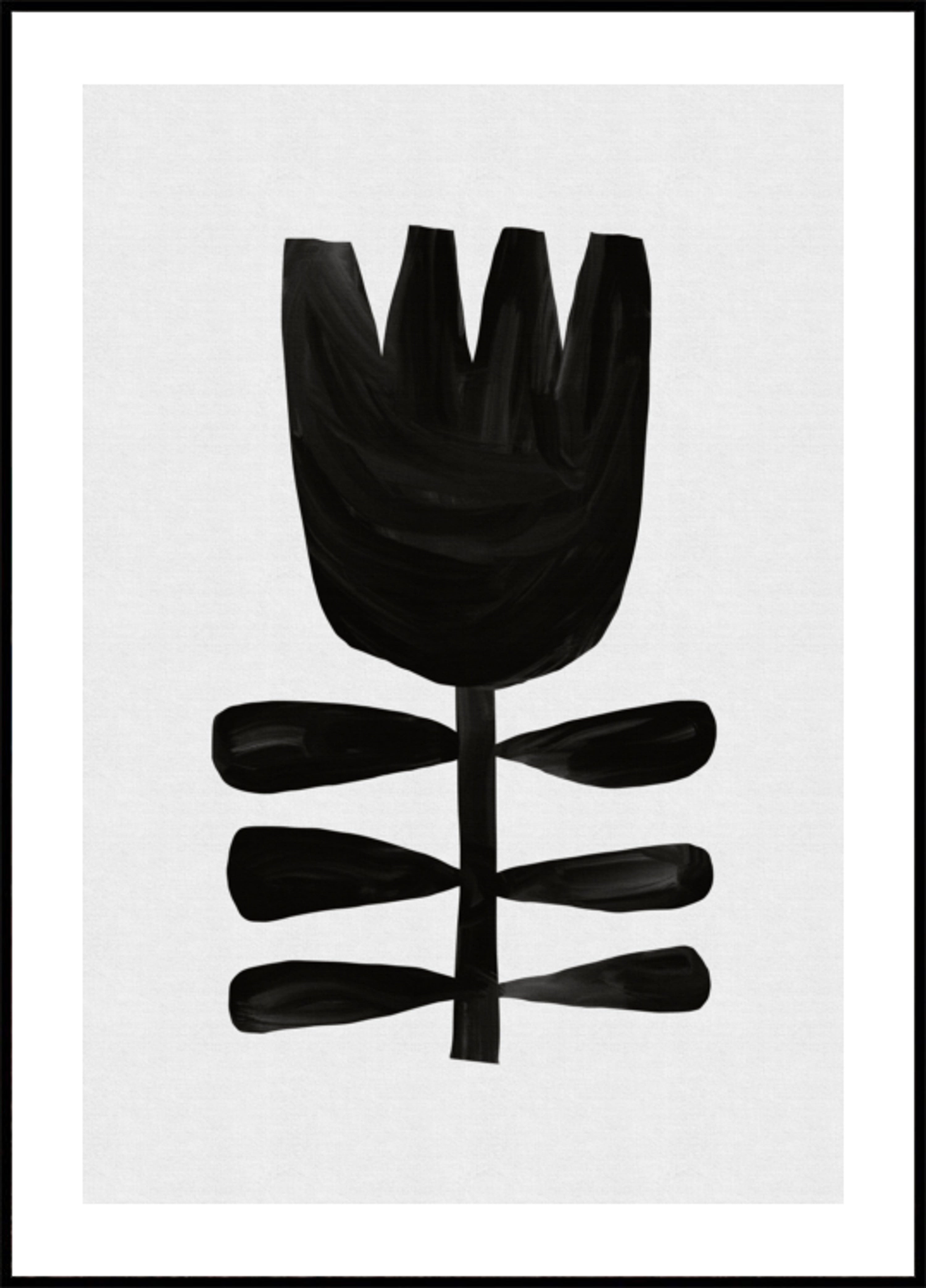 Black Abstract Flower