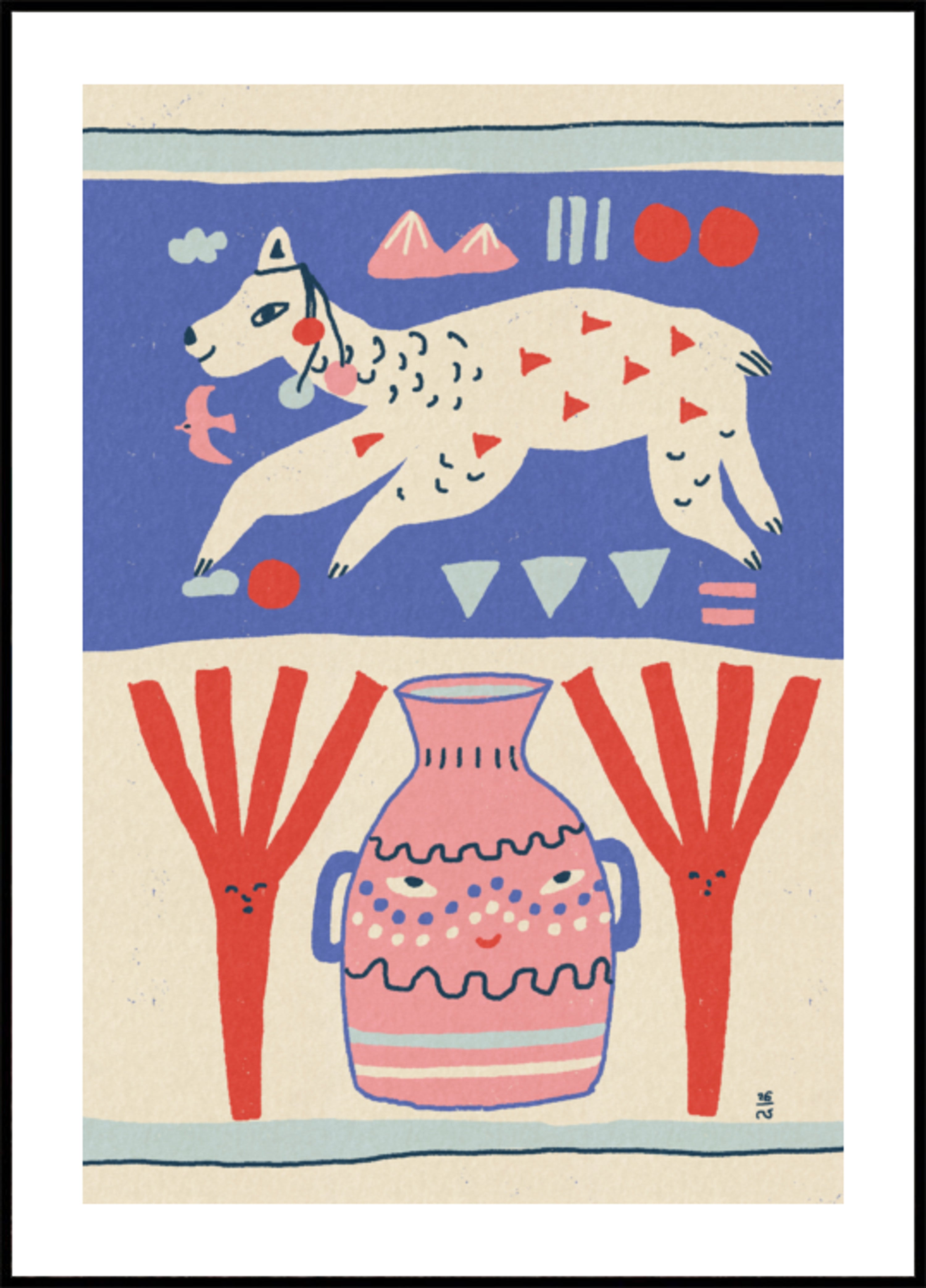 Playful Llama Folk Art