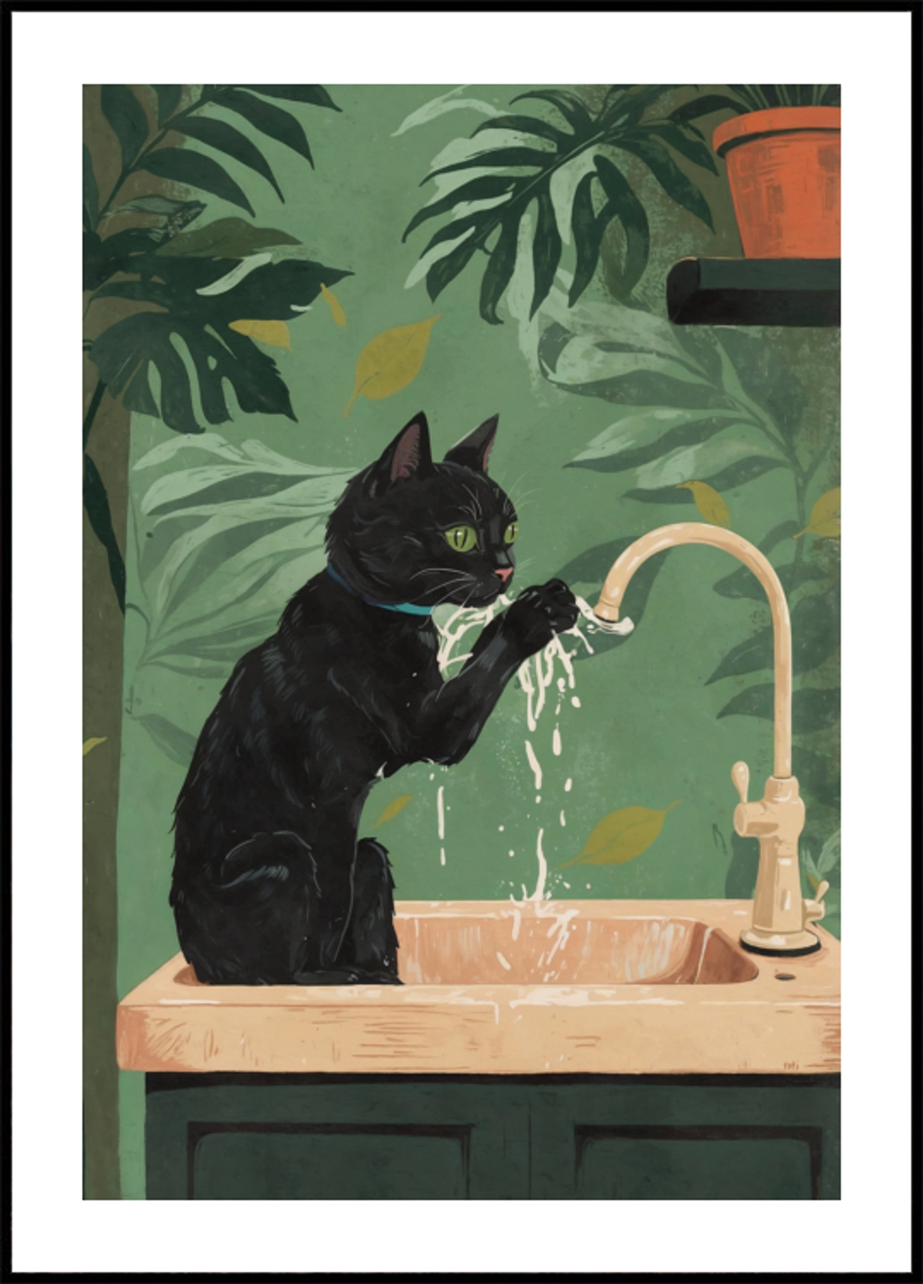 Black Cat Water Play
