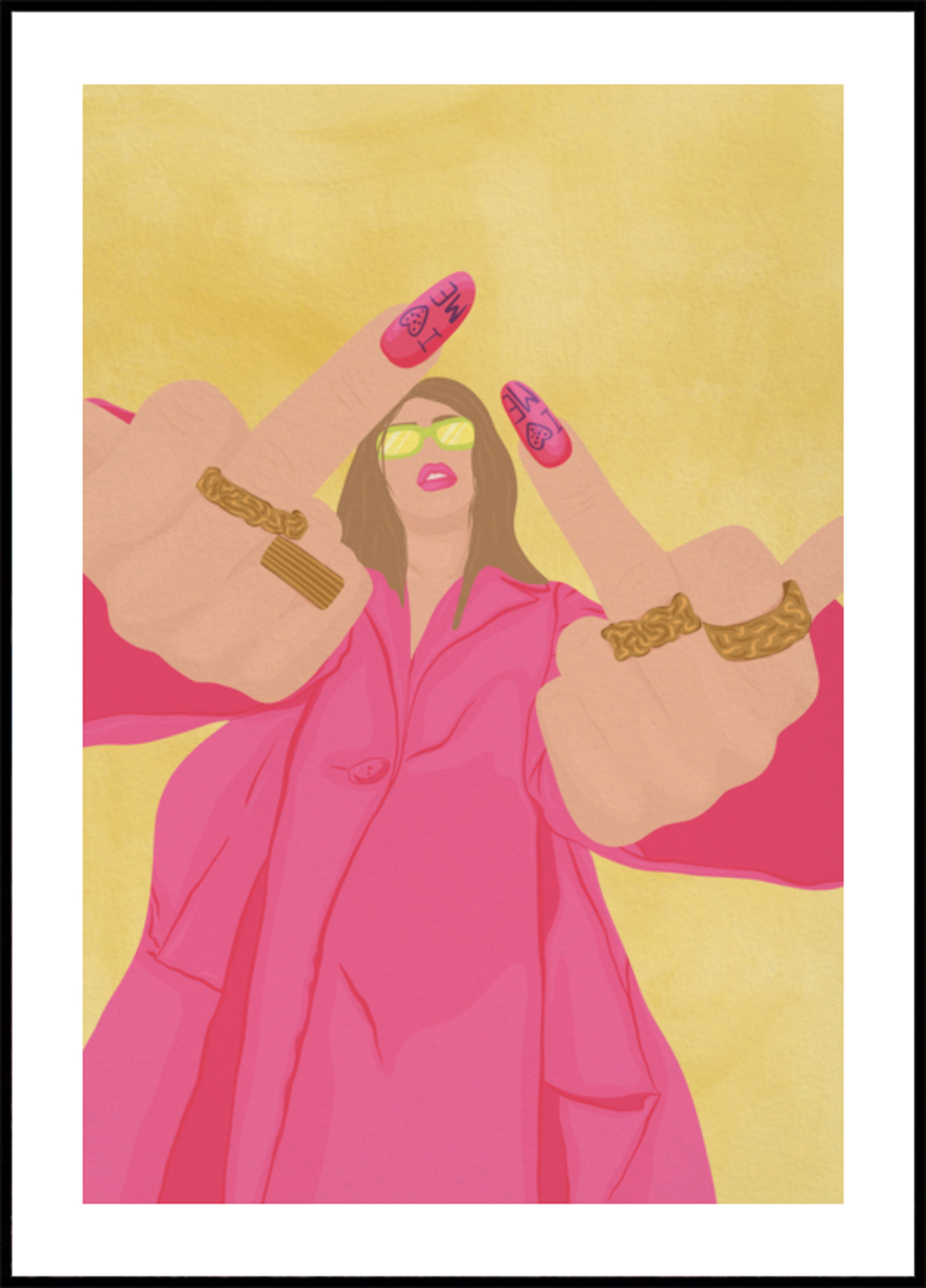 Pink Fashion V-Sign