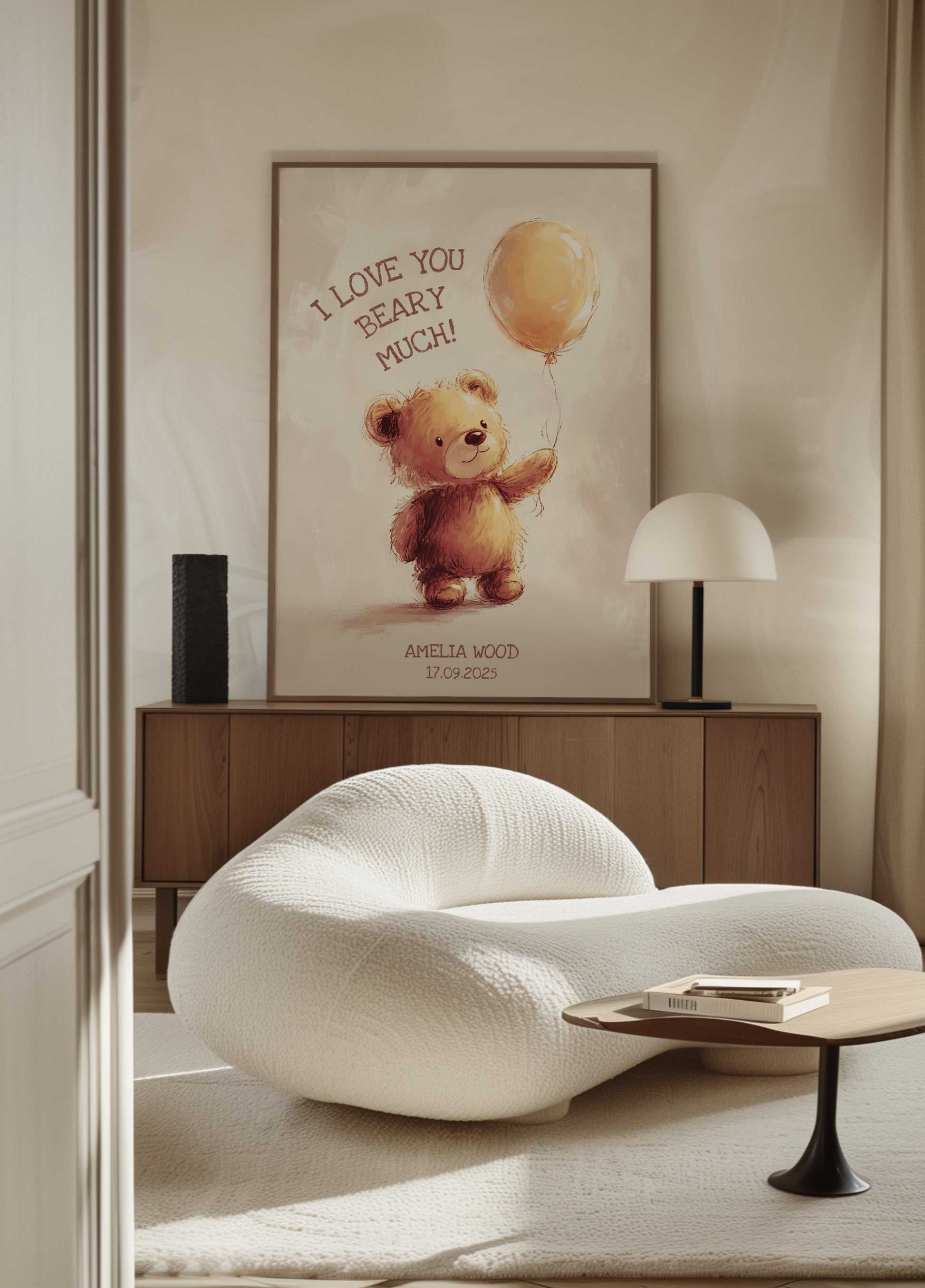 Non-personal Teddy Bear with Balloon and Love Message