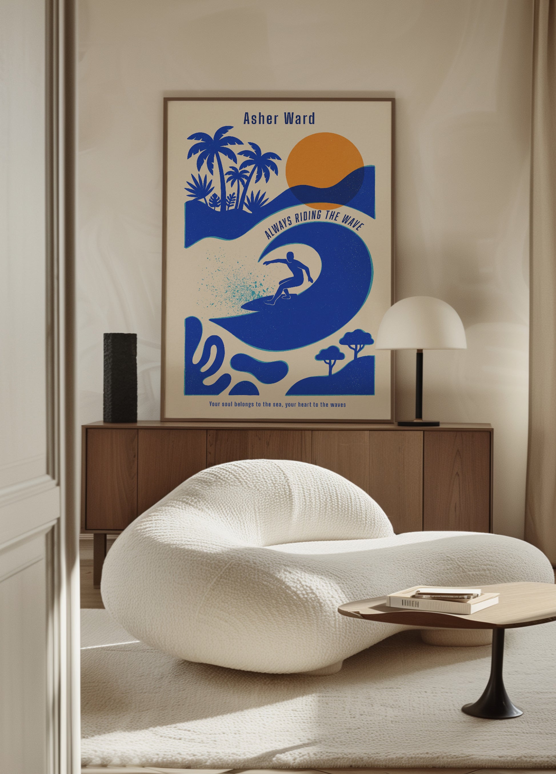 Impersonal surfing wave with tropical vibes