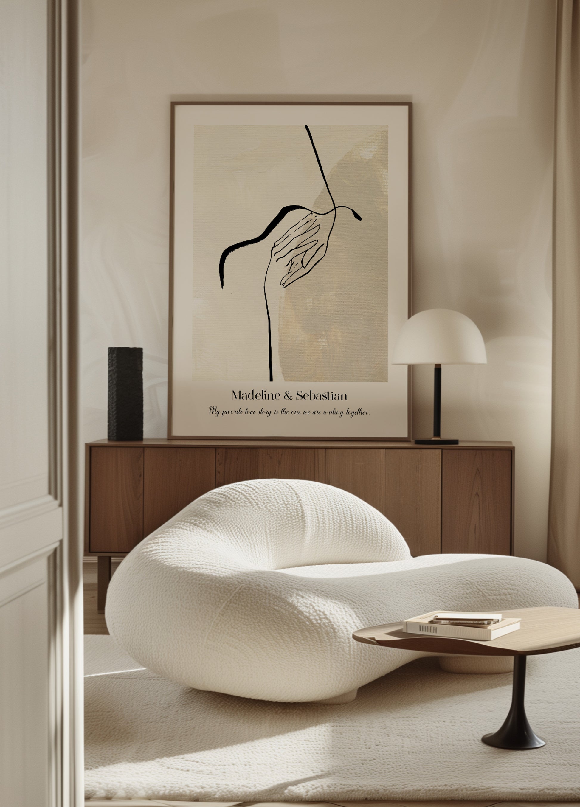 Minimalistic Abstract Love Line Art Poster