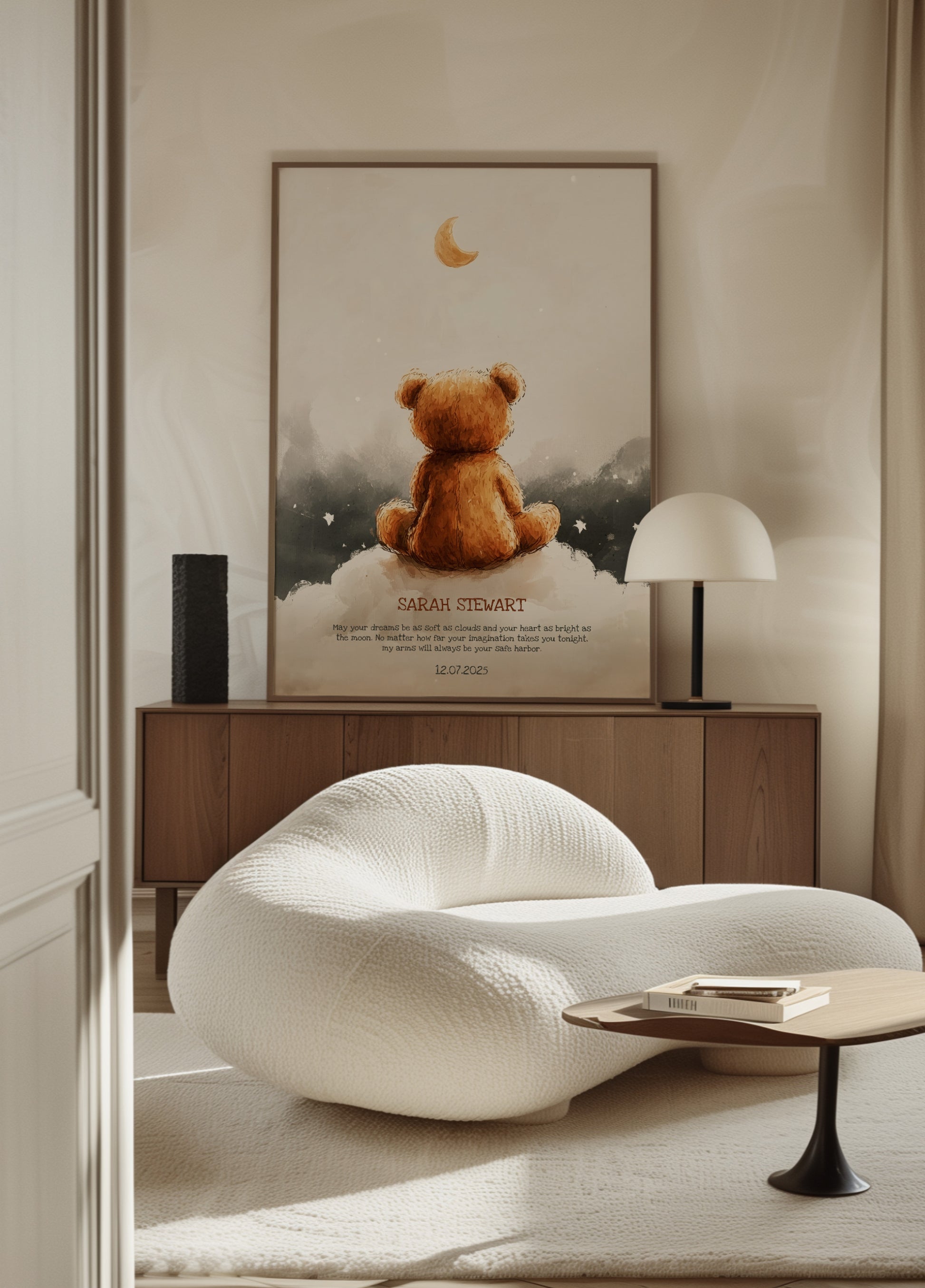 Impersonal Teddy Bear Under the Crescent Moon