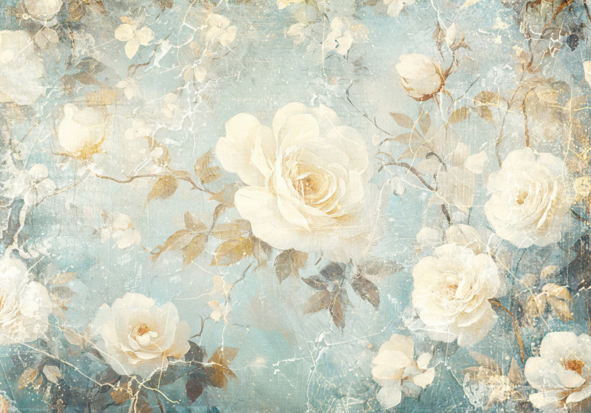 Vintage White Roses