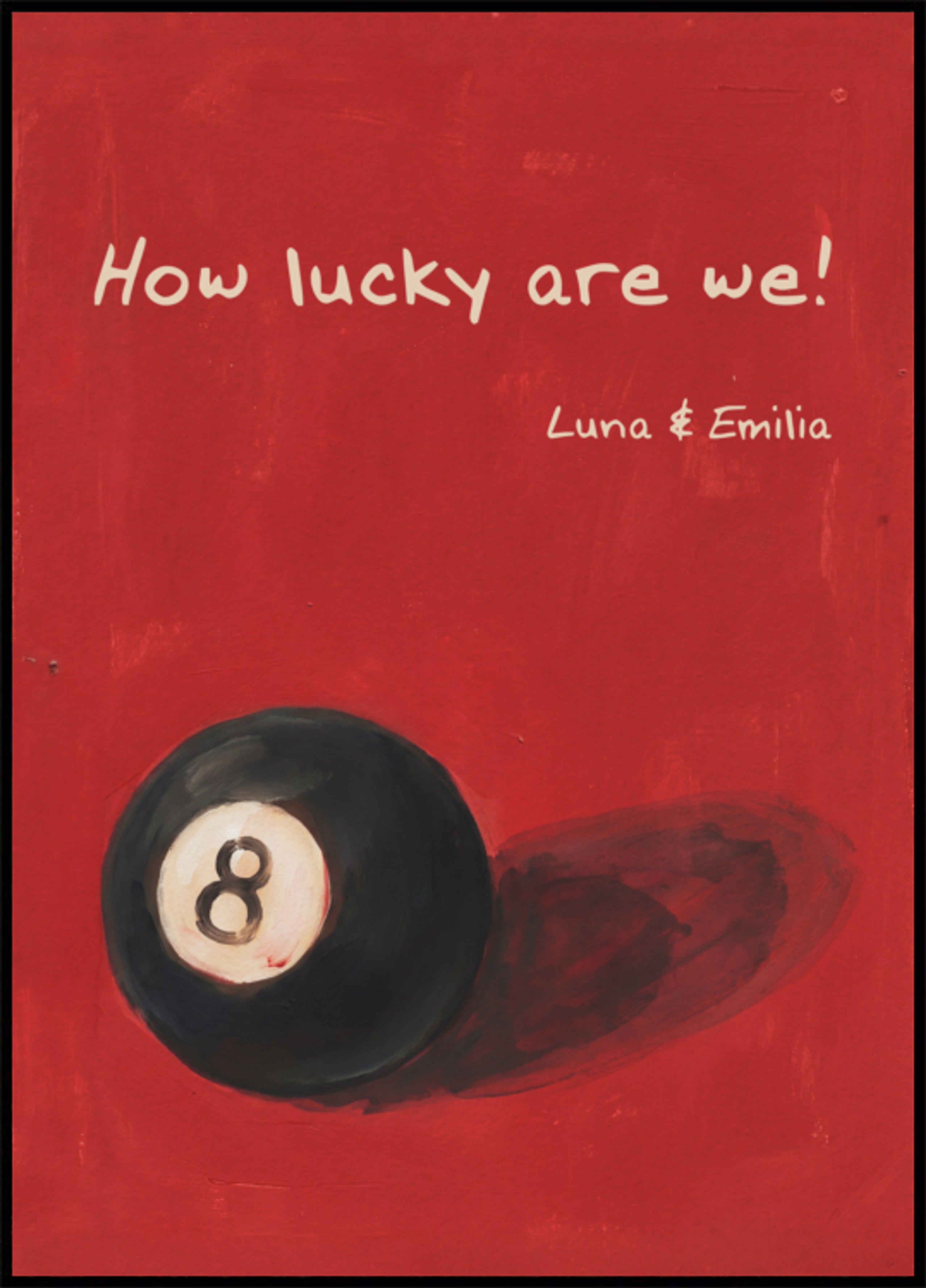 Vintage 8-Ball Poster How Lucky We Are