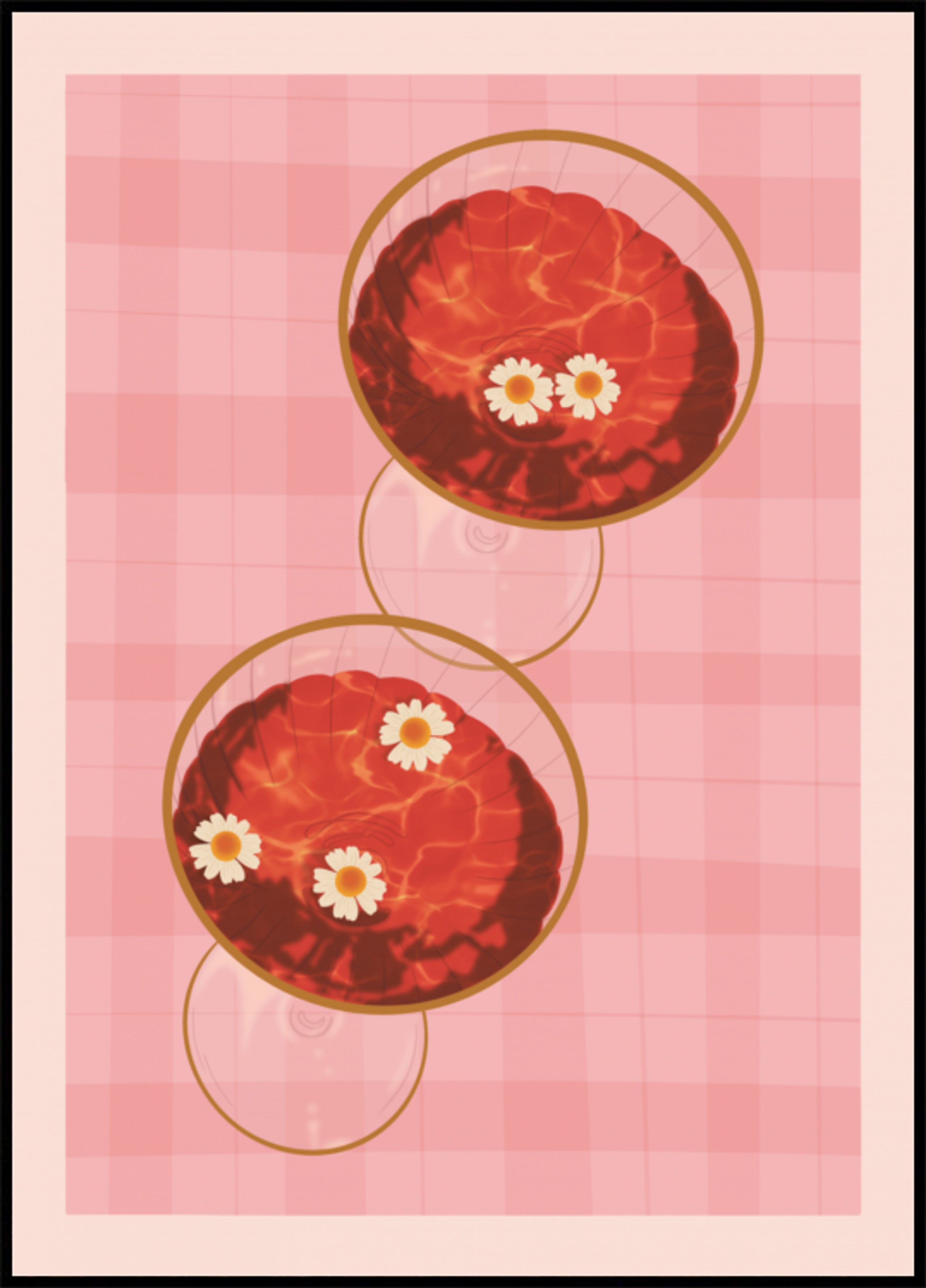 Pink Drinks With Daisies