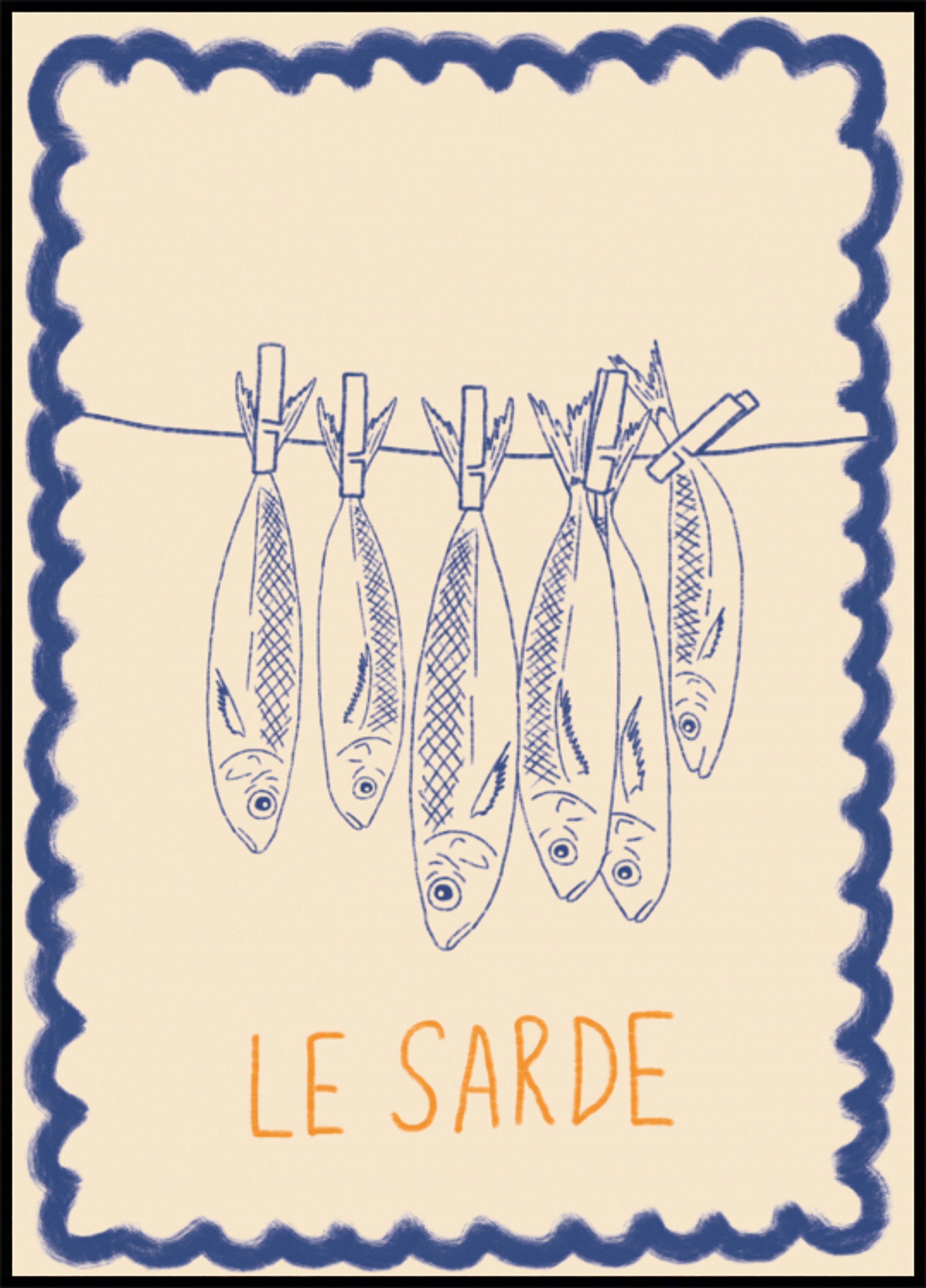 Rustic Sardines Illustration