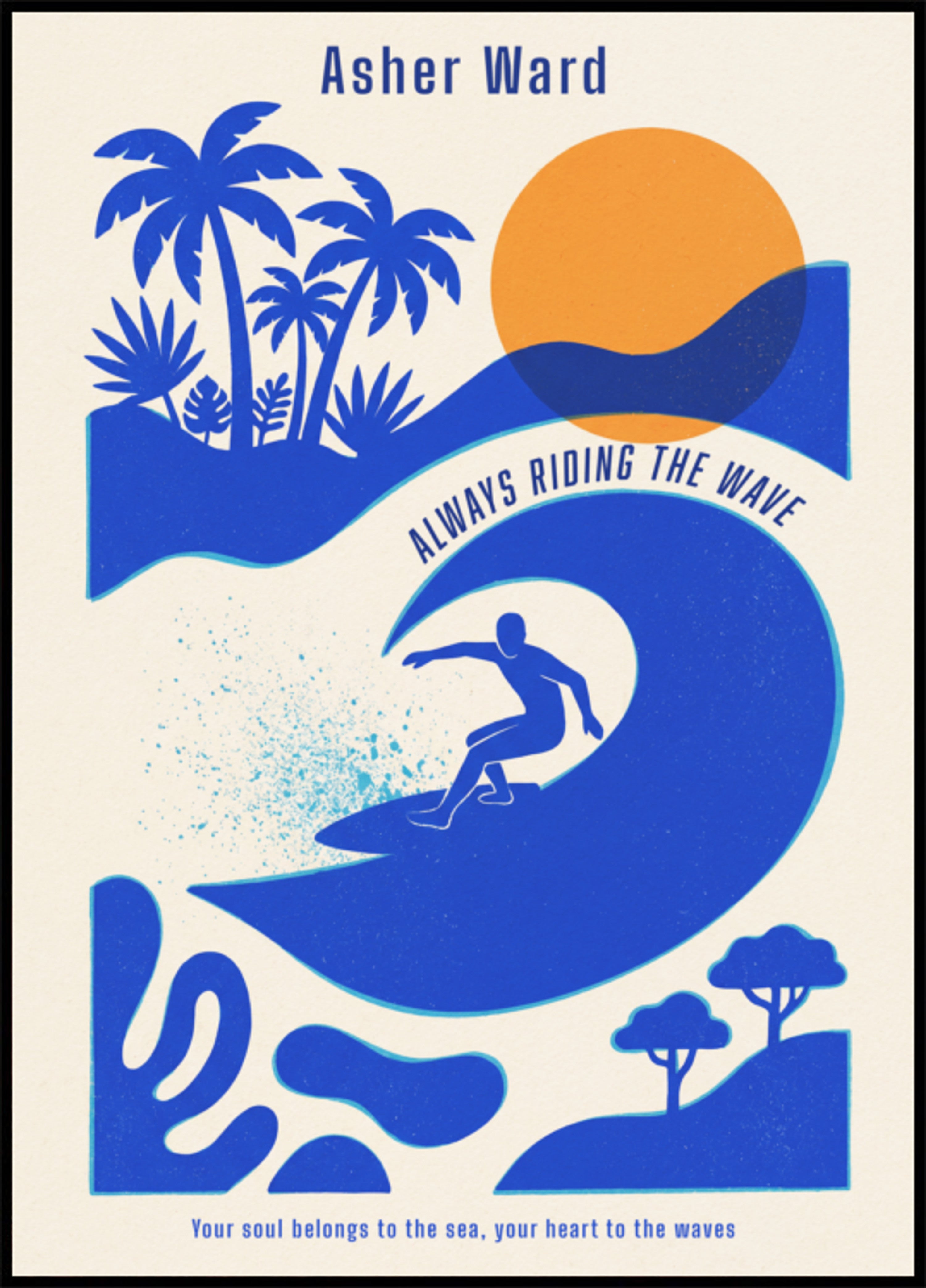 Impersonal surfing wave with tropical vibes