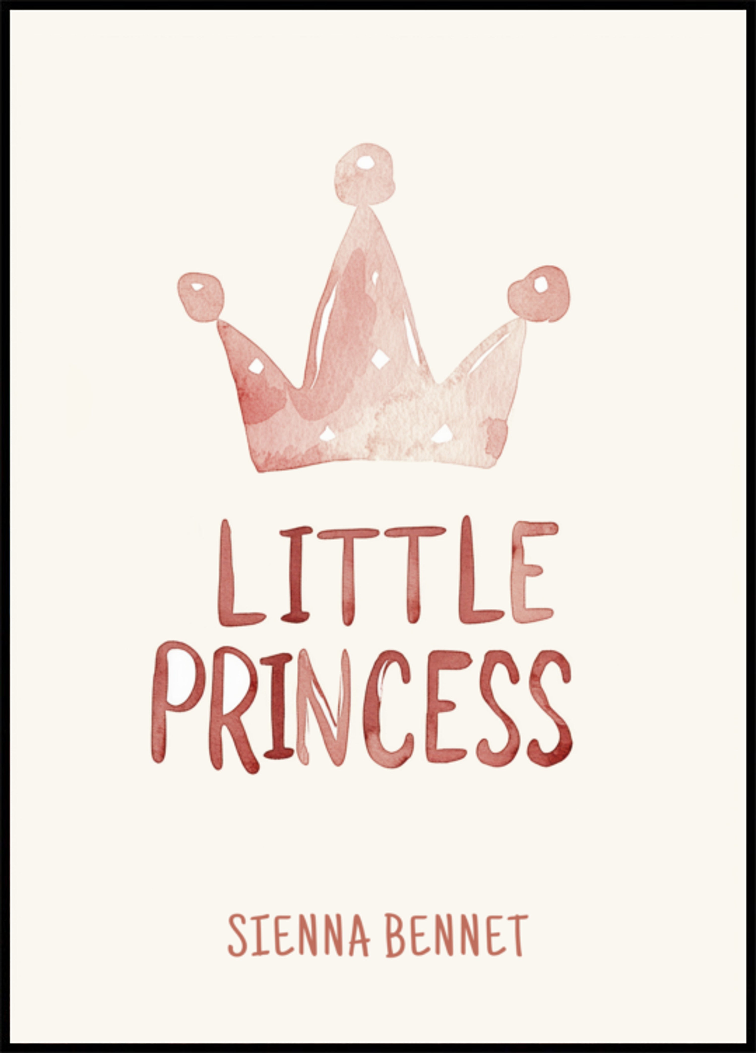 Watercolor painting with a crown for a little princess