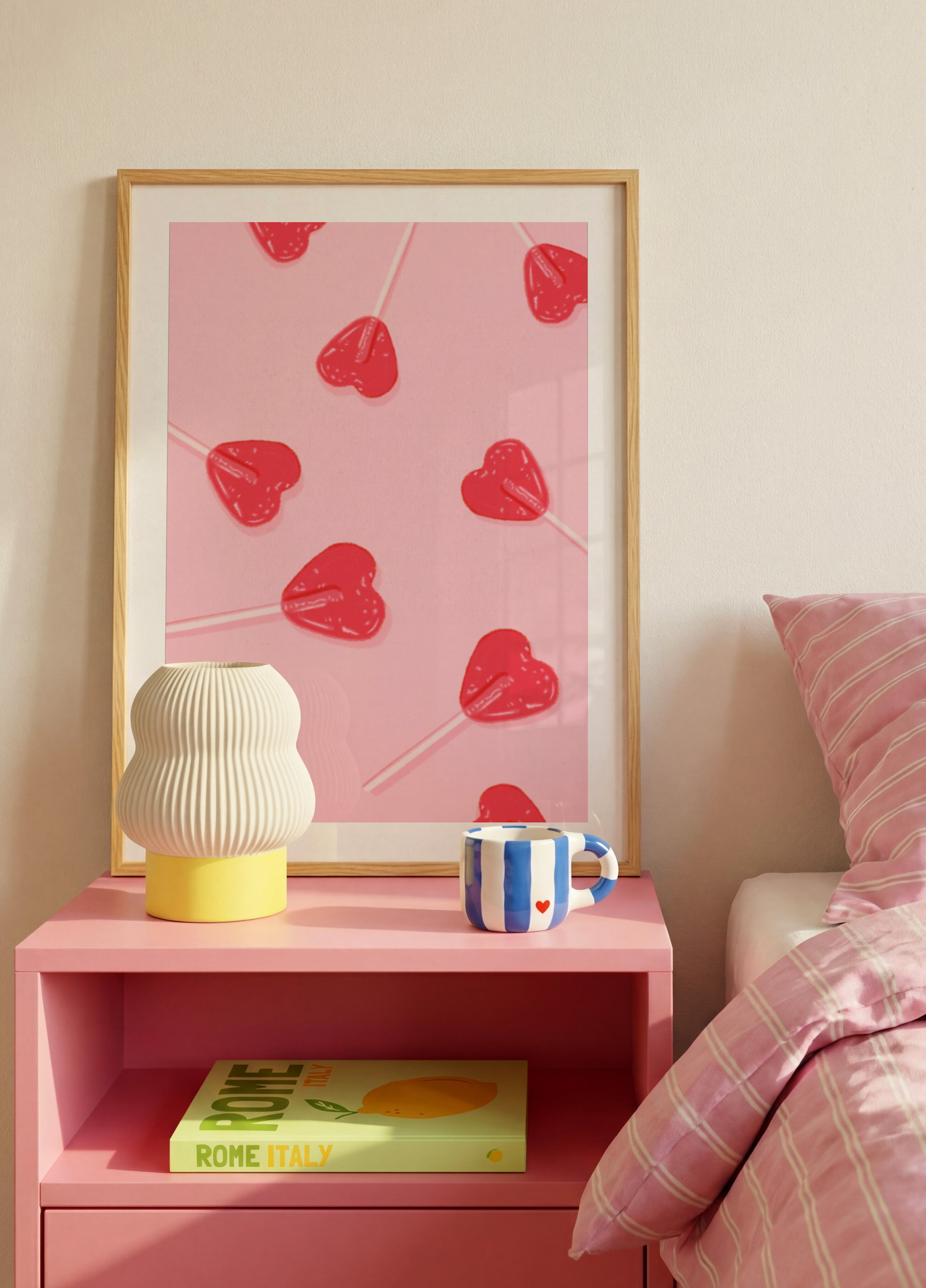 Pink Heart Lollipops
