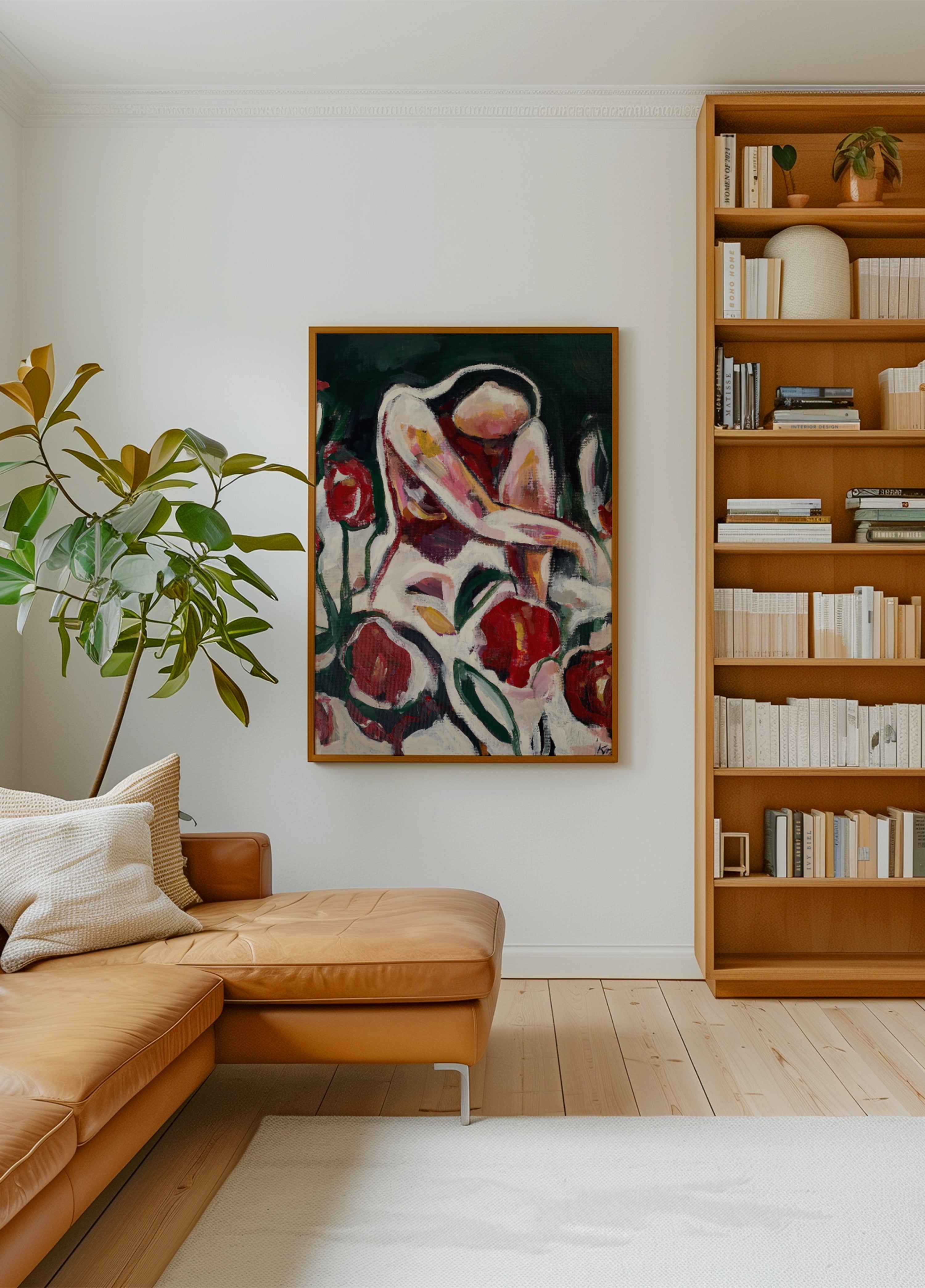 Woman Among Red Flowers