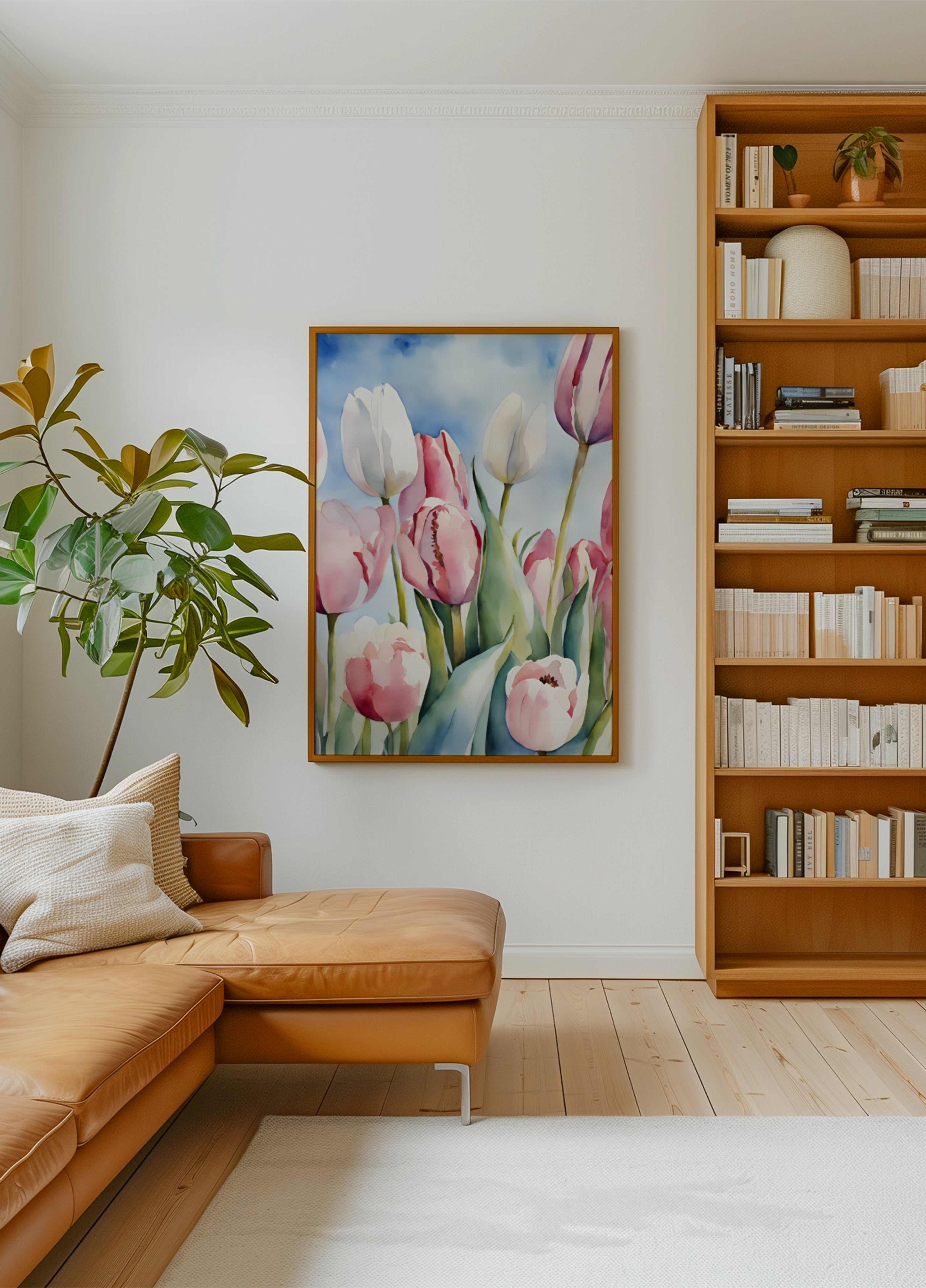 Watercolor Spring Tulips