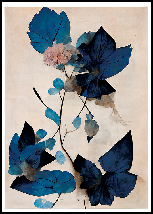 Blue Dry Flowers Plakat - Posterbox