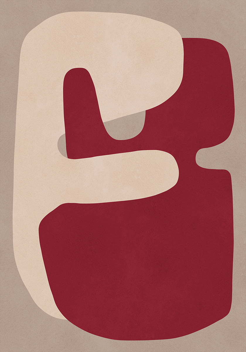 Red geometric shapes Plakat - Posterbox