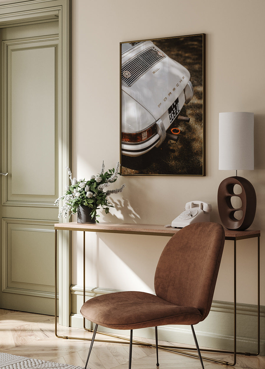 White Porsche 911 Poster - Posterbox.dk