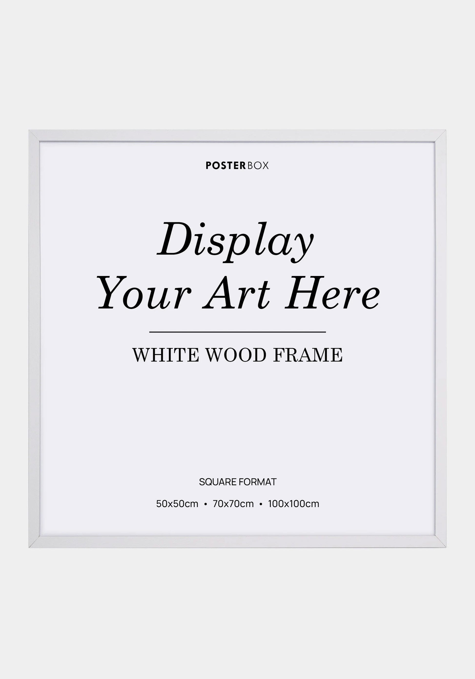 White wooden frame, square poster