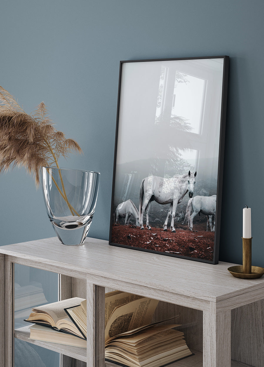 White Horses in The Fog Poster - Posterbox.dk