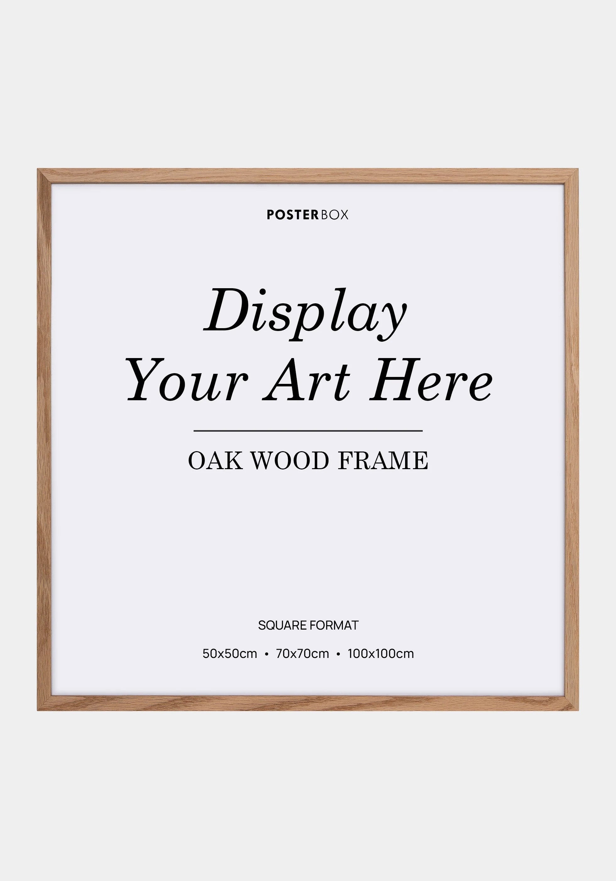 Oak wooden frame, square poster