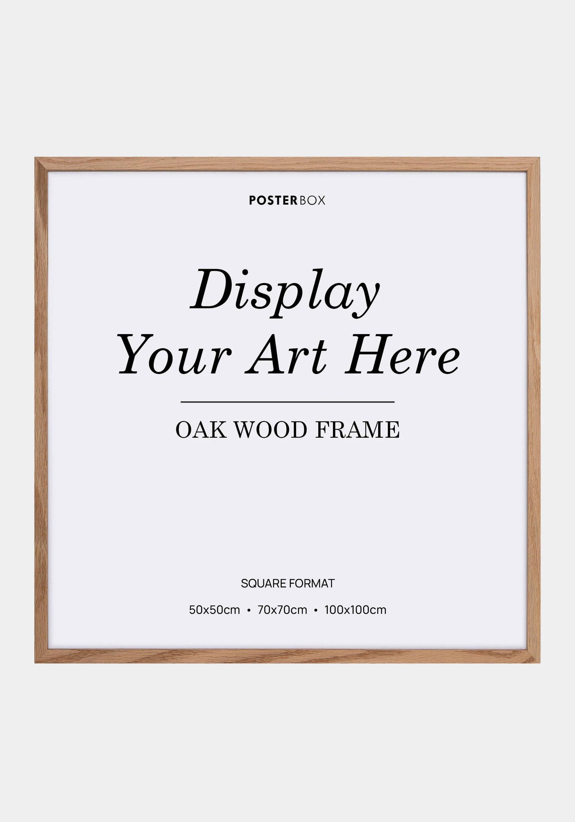 Oak wooden frame, square poster